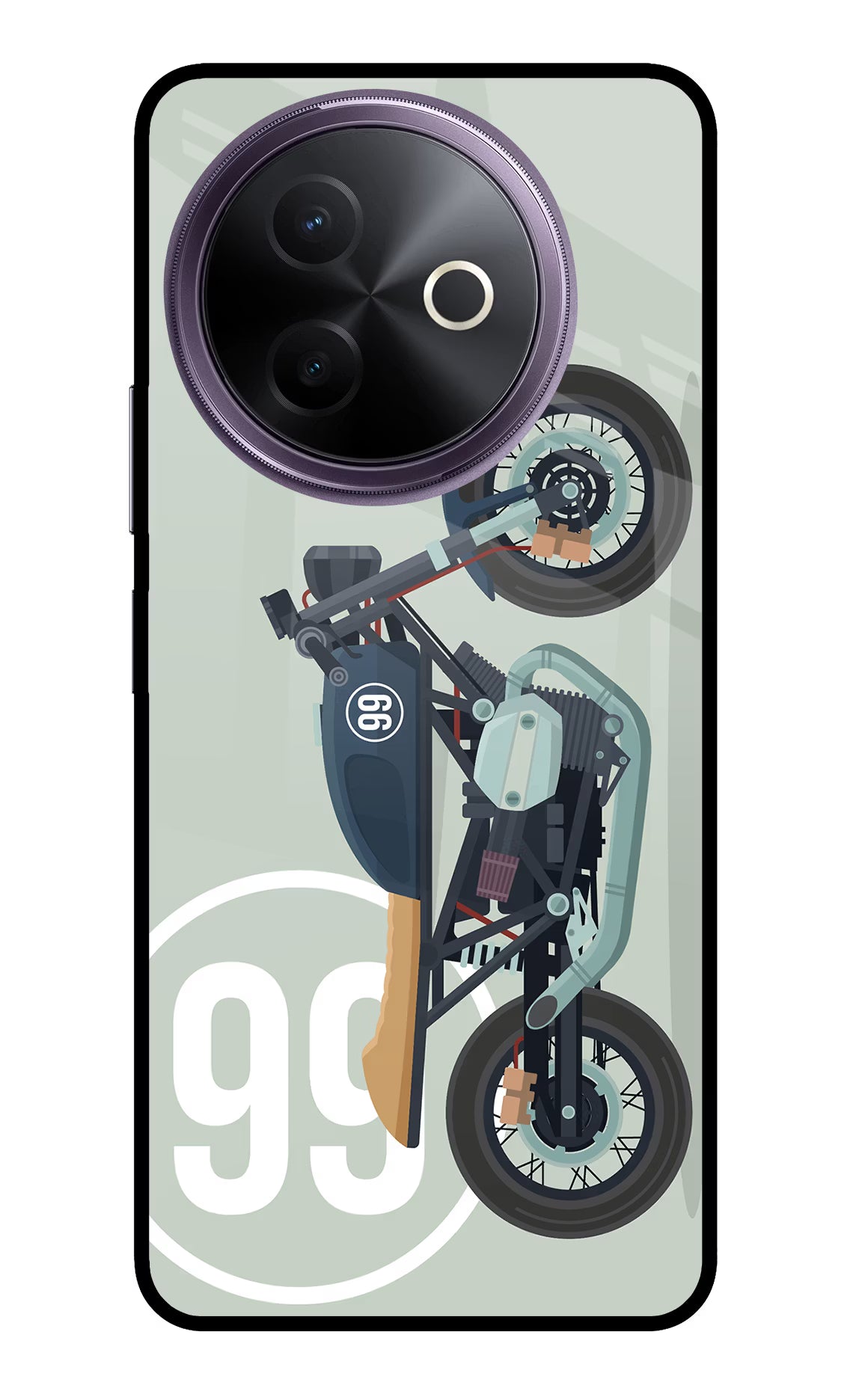 Classic Cafe Racer 99 Vivo Y39 5G Glass Case - Classic Cafe Racer 99 Vivo Y39 5G Glass Case Classic Cafe Racer 99 Vivo Y39 5G Glass Case