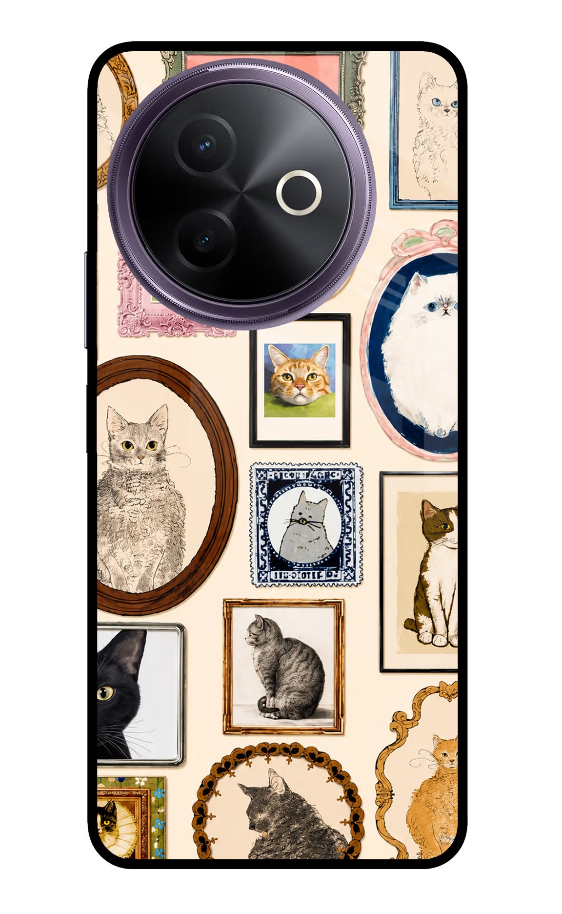 Mirror Cats Vivo Y39 5G Glass Case - Mirror Cats Vivo Y39 5G Glass Case Mirror Cats Vivo Y39 5G Glass Case