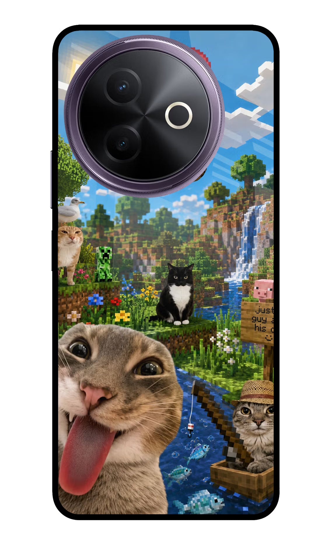 Minecraft Cat Chaos Vivo Y39 5G Glass Case - Minecraft Cat Chaos Vivo Y39 5G Glass Case Minecraft Cat Chaos Vivo Y39 5G Glass Case