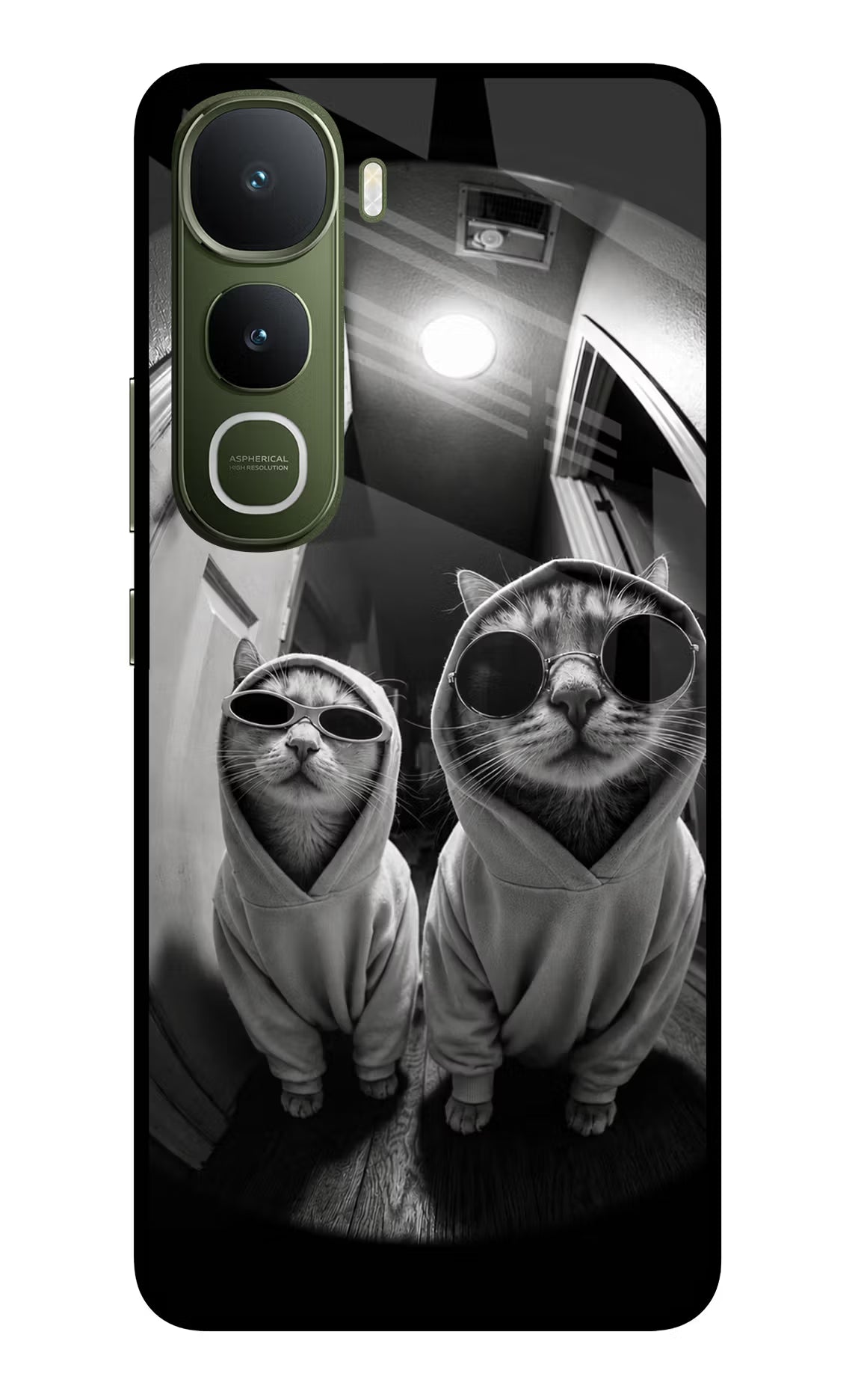 Hood Cats Vivo Y400 5G Glass Case - Hood Cats Vivo Y400 5G Glass Case Hood Cats Vivo Y400 5G Glass Case