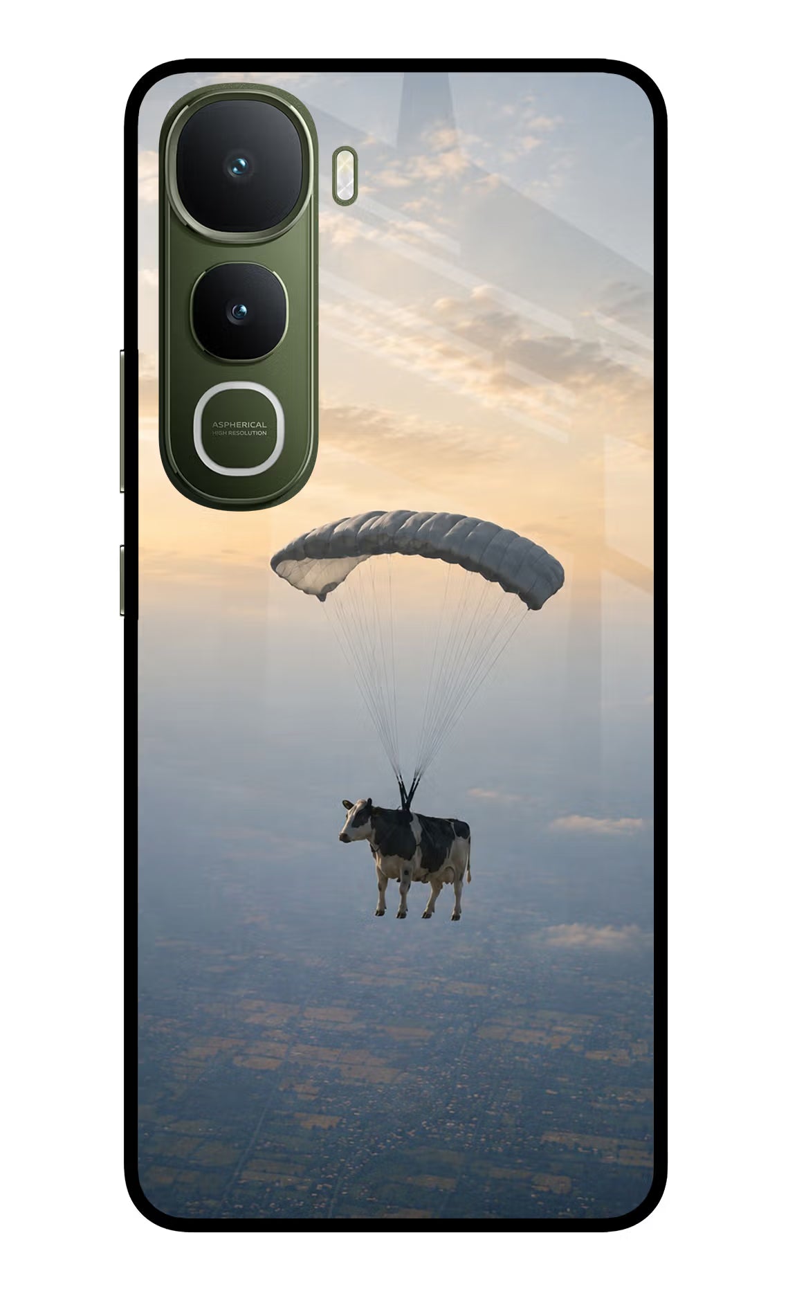 Skydiving Cow Vivo Y400 5G Glass Case - Skydiving Cow Vivo Y400 5G Glass Case Skydiving Cow Vivo Y400 5G Glass Case