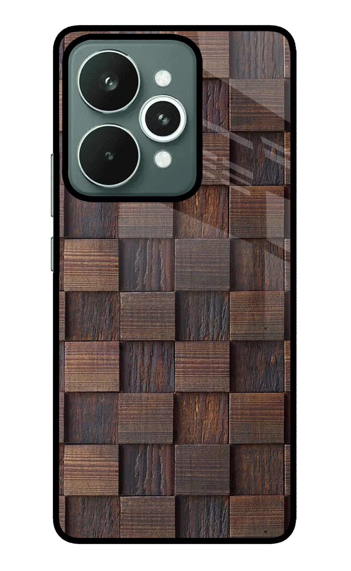 Wooden Cube Design Realme 15 Glass Case - Wooden Cube Design Realme 15 Glass Case Wooden Cube Design Realme 15 Glass Case