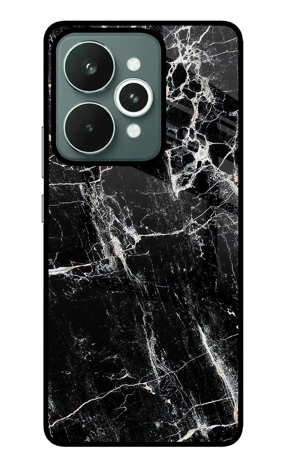 Black Marble Texture Realme 15 Glass Case - Black Marble Texture Realme 15 Glass Case Black Marble Texture Realme 15 Glass Case