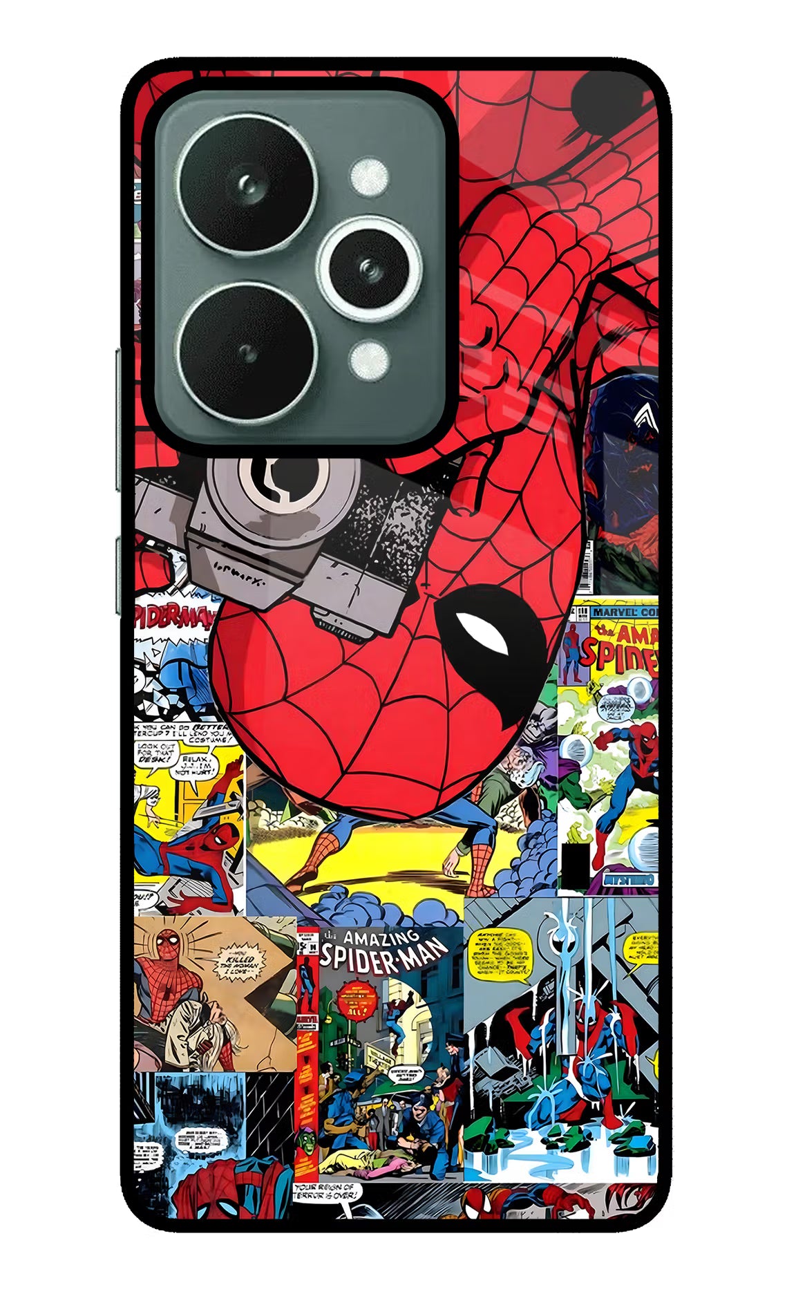 Spider Man Realme 15 Glass Case - Spider Man Realme 15 Glass Case Spider Man Realme 15 Glass Case