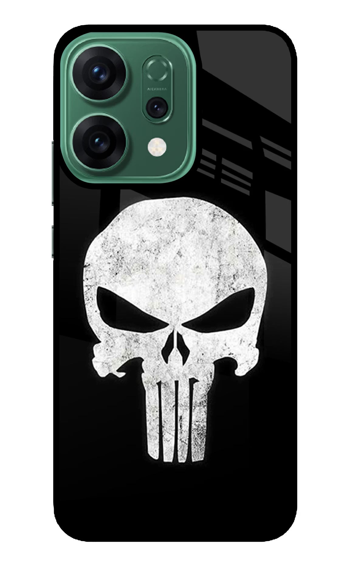 Punisher Skull Oppo Reno14 5G Back Cover - Punisher Skull Oppo Reno14 5G Glass Case Back Cover by Casekaro Punisher Skull Oppo Reno14 5G Glass Case Back Cover by Casekaro
