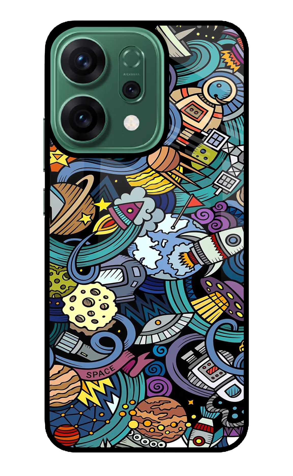 Space Abstract Oppo Reno14 5G Back Cover - Space Abstract Oppo Reno14 5G Glass Case Back Cover by Casekaro Space Abstract Oppo Reno14 5G Glass Case Back Cover by Casekaro