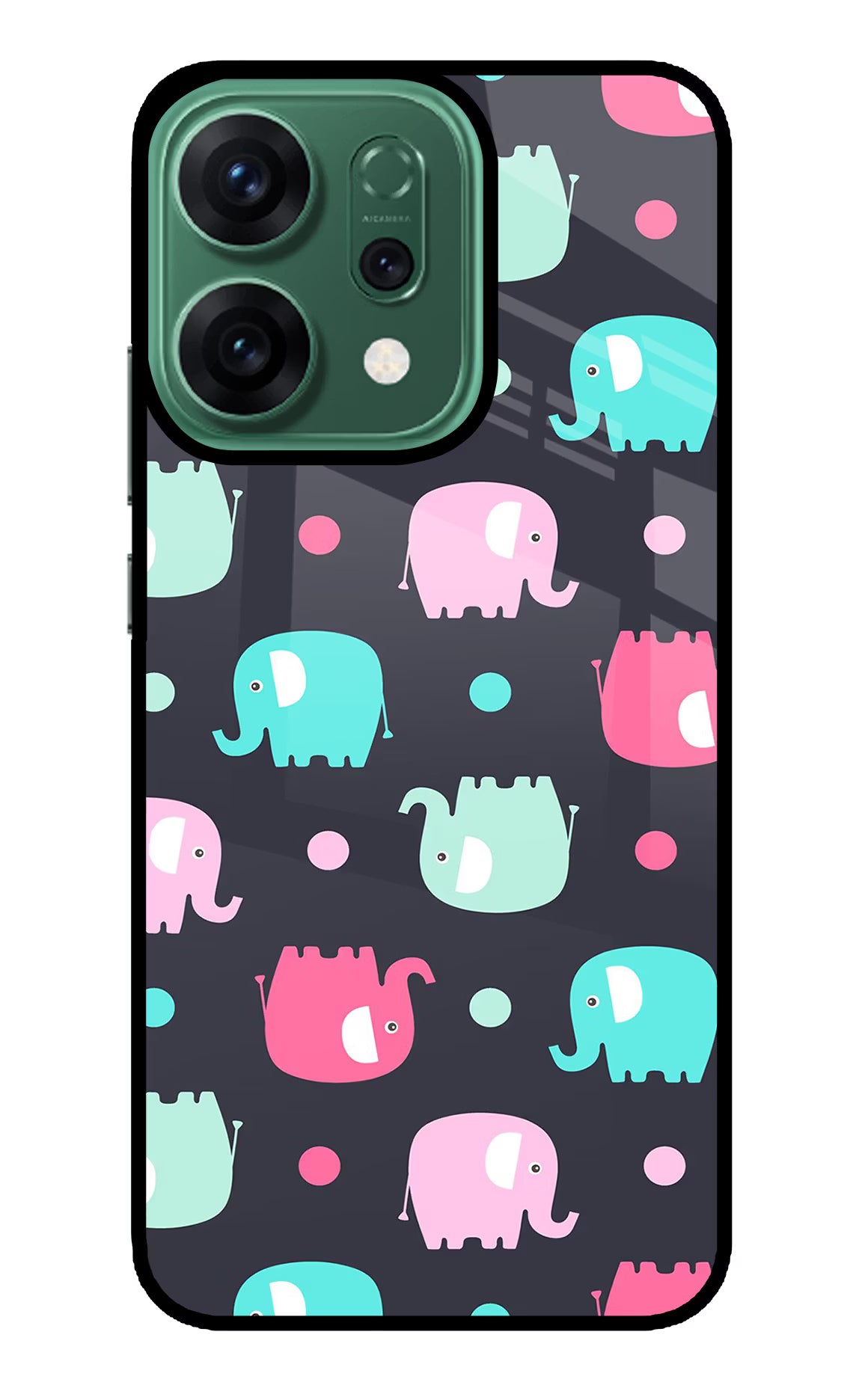 Elephants Oppo Reno14 5G Back Cover - Elephants Oppo Reno14 5G Glass Case Back Cover by Casekaro Elephants Oppo Reno14 5G Glass Case Back Cover by Casekaro