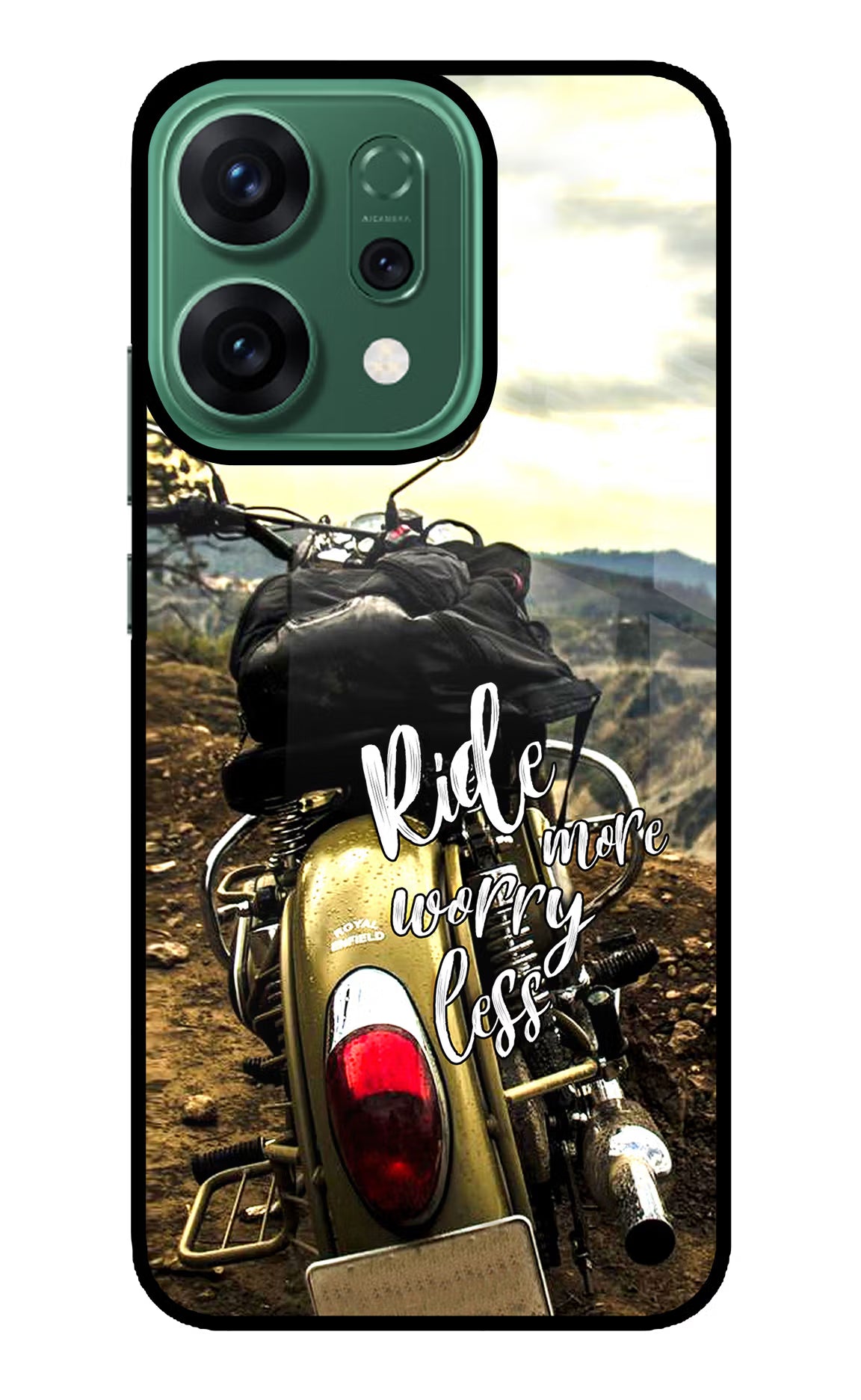 Ride More Worry Less Oppo Reno14 5G Back Cover - Ride More Worry Less Oppo Reno14 5G Glass Case Back Cover by Casekaro Ride More Worry Less Oppo Reno14 5G Glass Case Back Cover by Casekaro