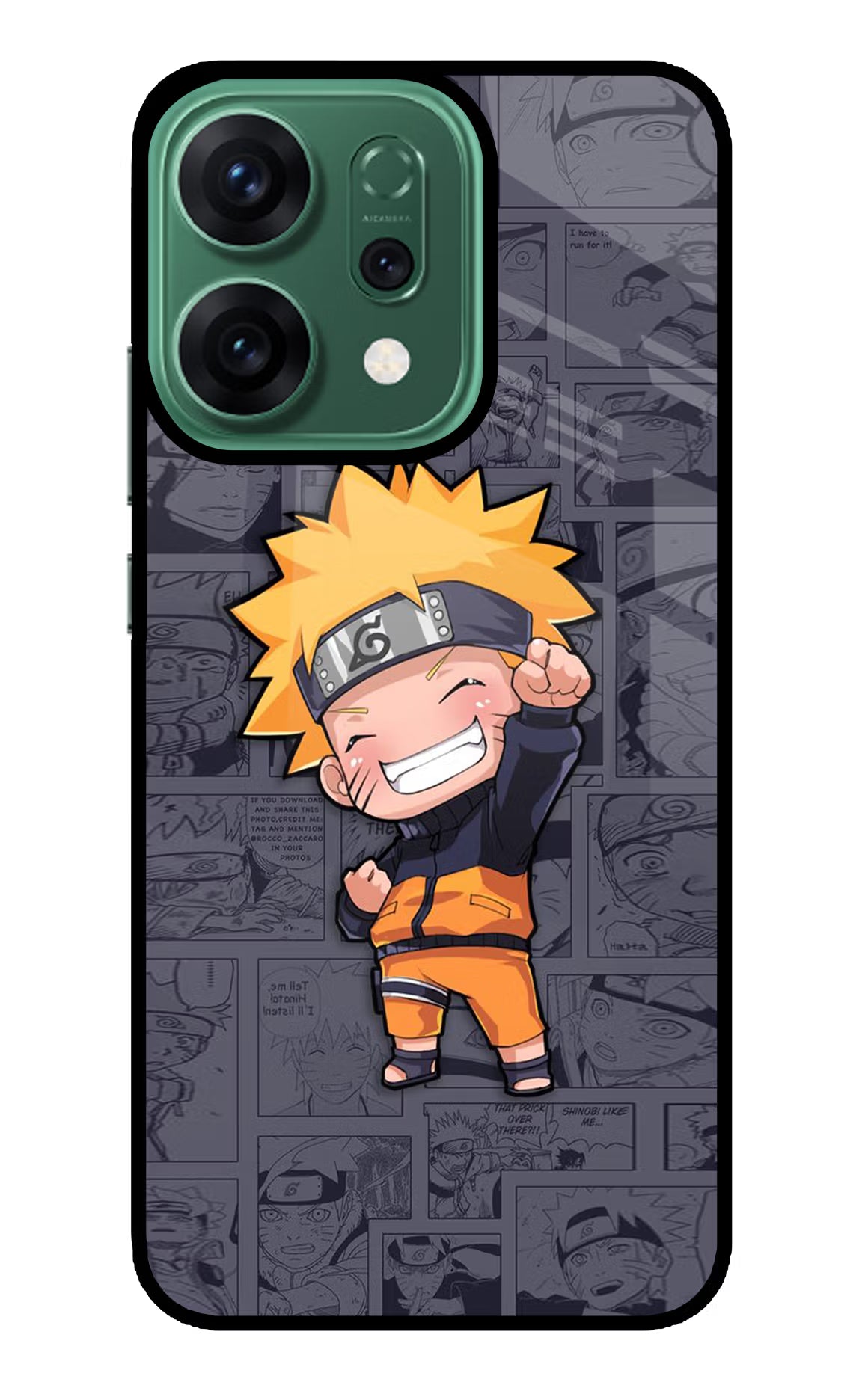 Chota Naruto Oppo Reno14 5G Back Cover - Chota Naruto Oppo Reno14 5G Glass Case Back Cover by Casekaro Chota Naruto Oppo Reno14 5G Glass Case Back Cover by Casekaro