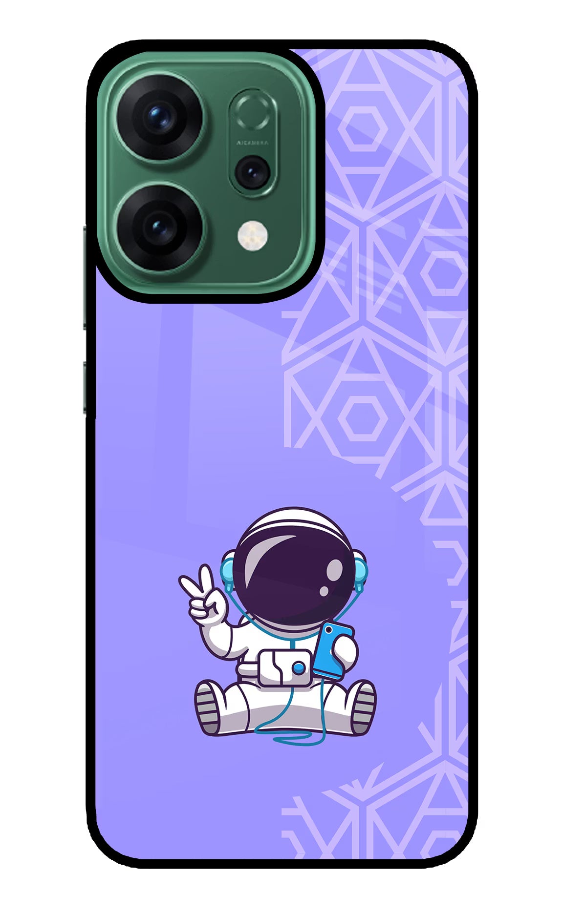 Cute Astronaut Chilling Oppo Reno14 5G Glass Case - Cute Astronaut Chilling Oppo Reno14 5G Glass Case Cute Astronaut Chilling Oppo Reno14 5G Glass Case
