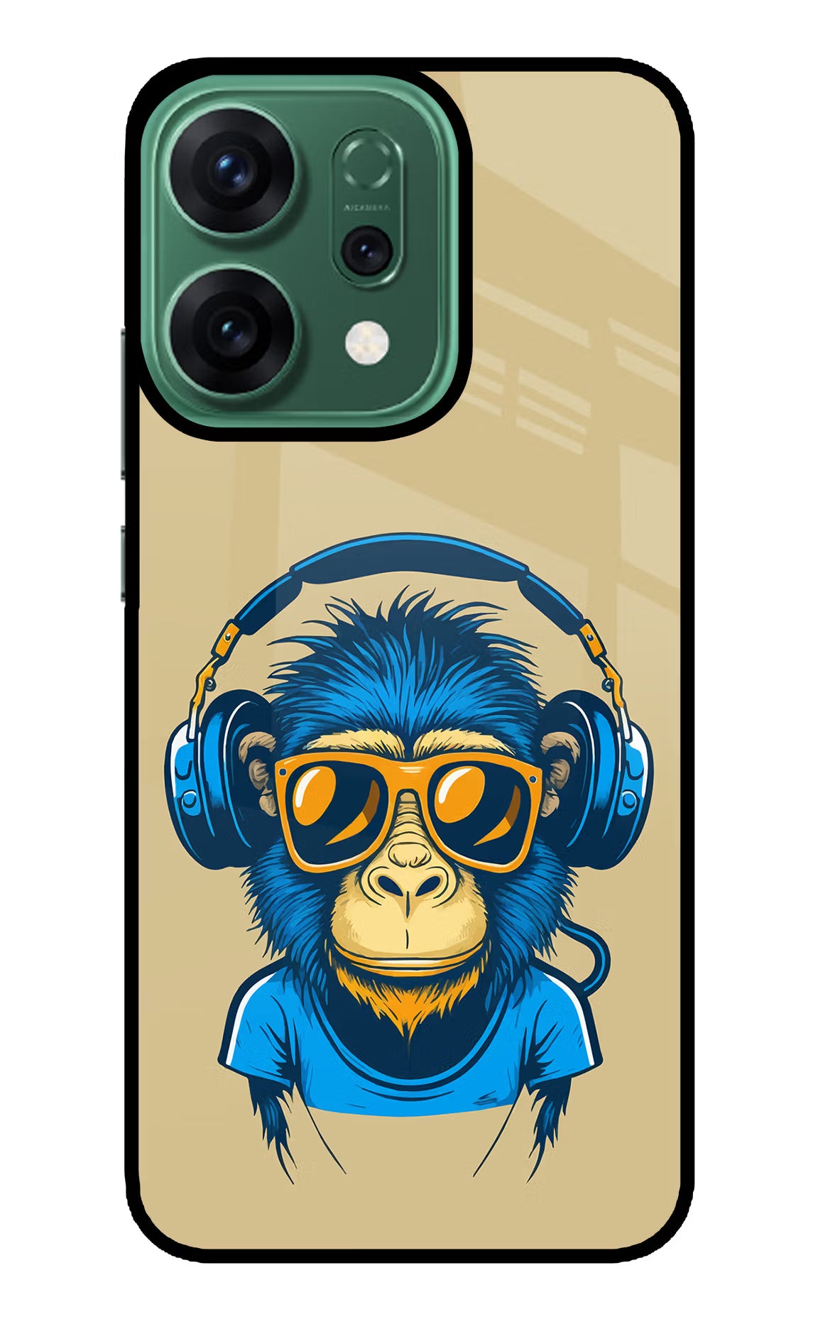 Monkey Headphone Oppo Reno14 5G Glass Case - Monkey Headphone Oppo Reno14 5G Glass Case Monkey Headphone Oppo Reno14 5G Glass Case
