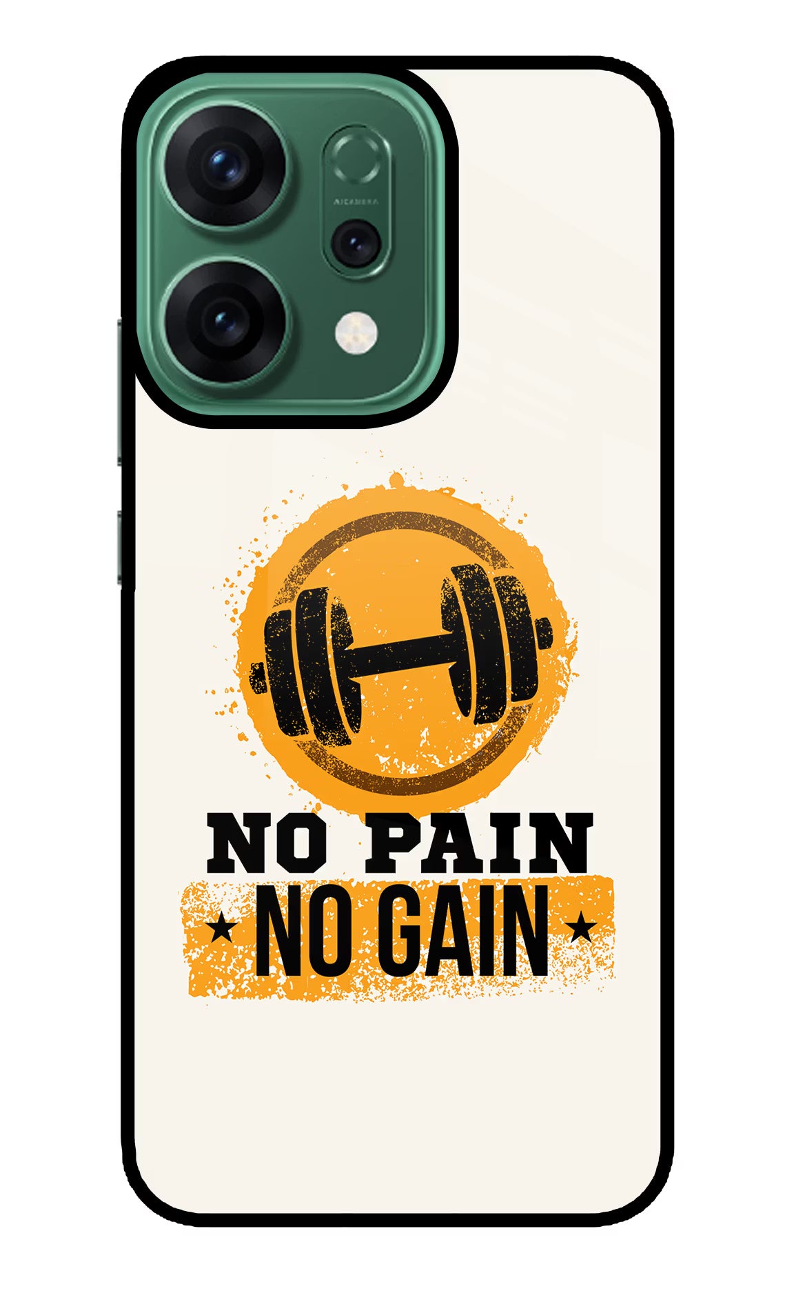 No Pain No Gain Oppo Reno14 5G Back Cover - No Pain No Gain Oppo Reno14 5G Glass Case Back Cover by Casekaro No Pain No Gain Oppo Reno14 5G Glass Case Back Cover by Casekaro