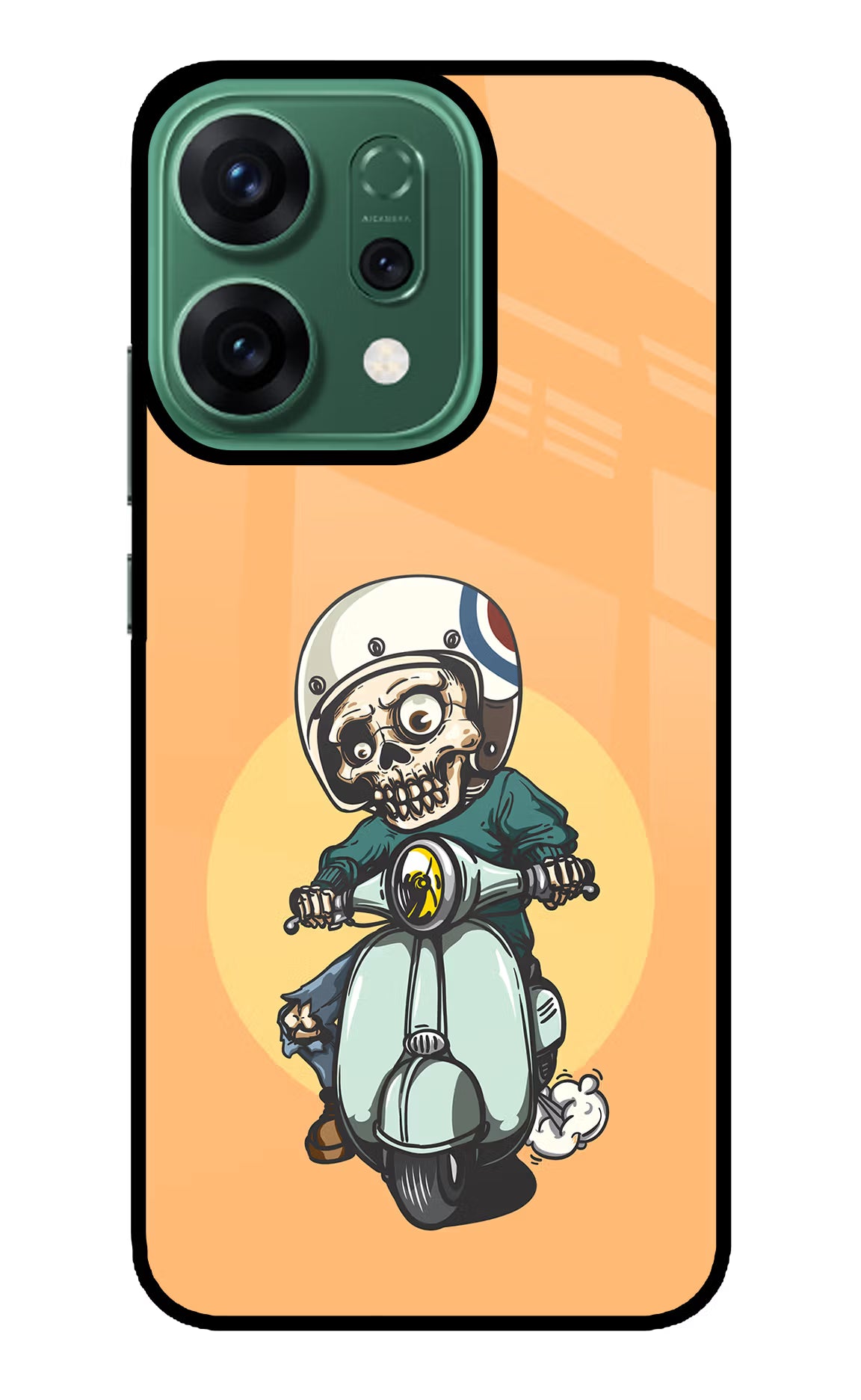 Undead Biker Oppo Reno14 5G Back Cover - Undead Biker Oppo Reno14 5G Glass Case Back Cover by Casekaro Undead Biker Oppo Reno14 5G Glass Case Back Cover by Casekaro