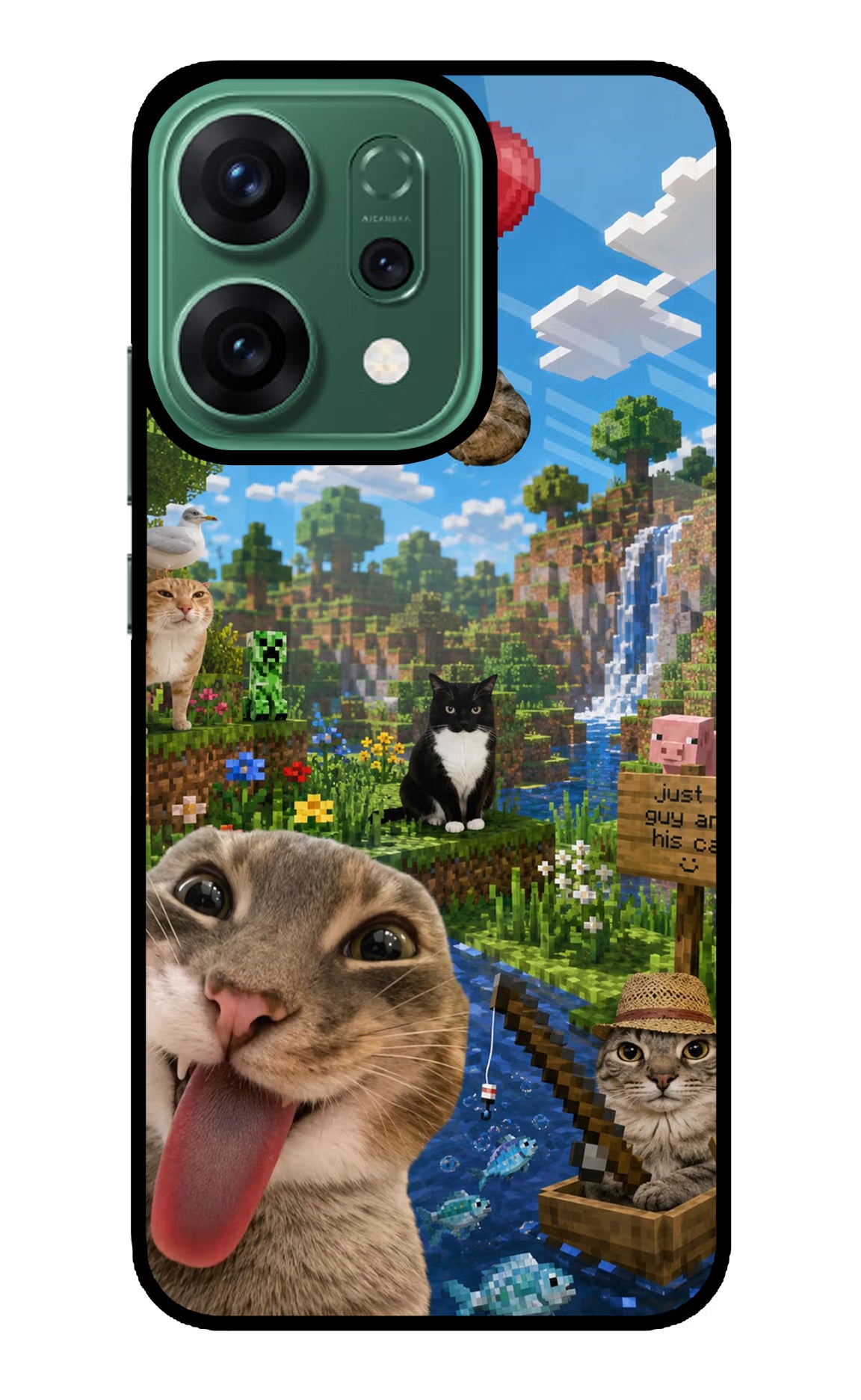 Minecraft Cat Chaos Oppo Reno14 5G Glass Case - Minecraft Cat Chaos Oppo Reno14 5G Glass Case Minecraft Cat Chaos Oppo Reno14 5G Glass Case