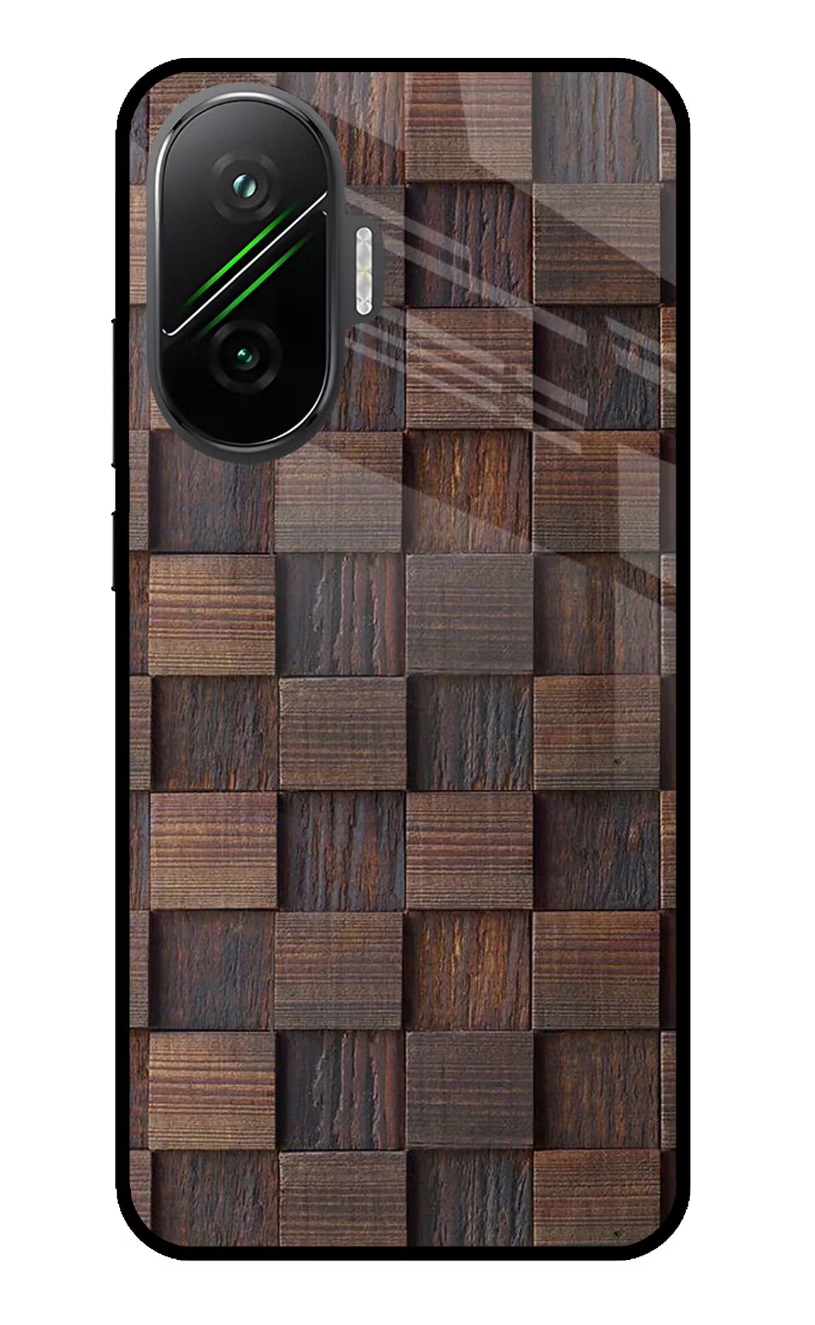 Wooden Cube Design Poco F7 5G Glass Case - Wooden Cube Design Poco F7 5G Glass Case Wooden Cube Design Poco F7 5G Glass Case