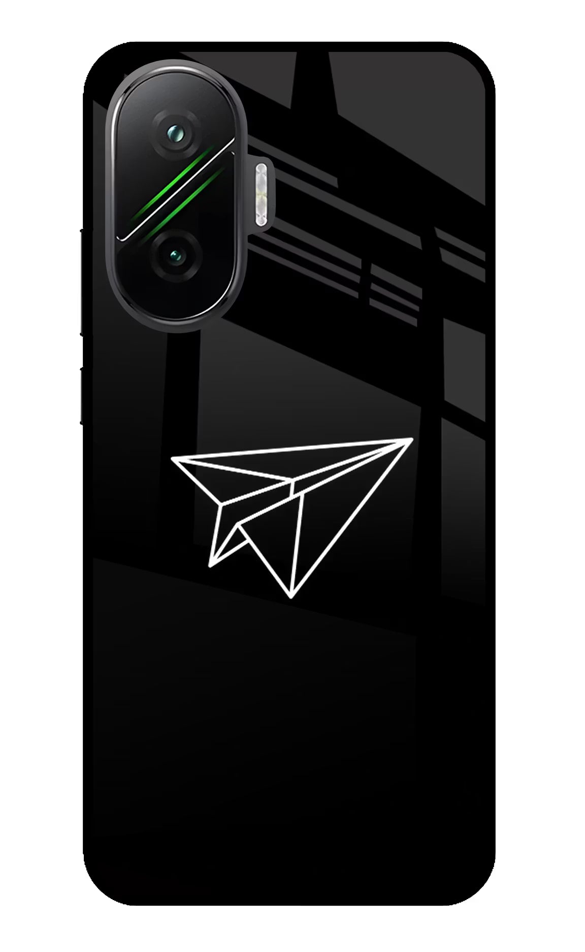 Paper Plane White Poco F7 5G Back Cover - Paper Plane White Poco F7 5G Glass Case Back Cover by Casekaro Paper Plane White Poco F7 5G Glass Case Back Cover by Casekaro