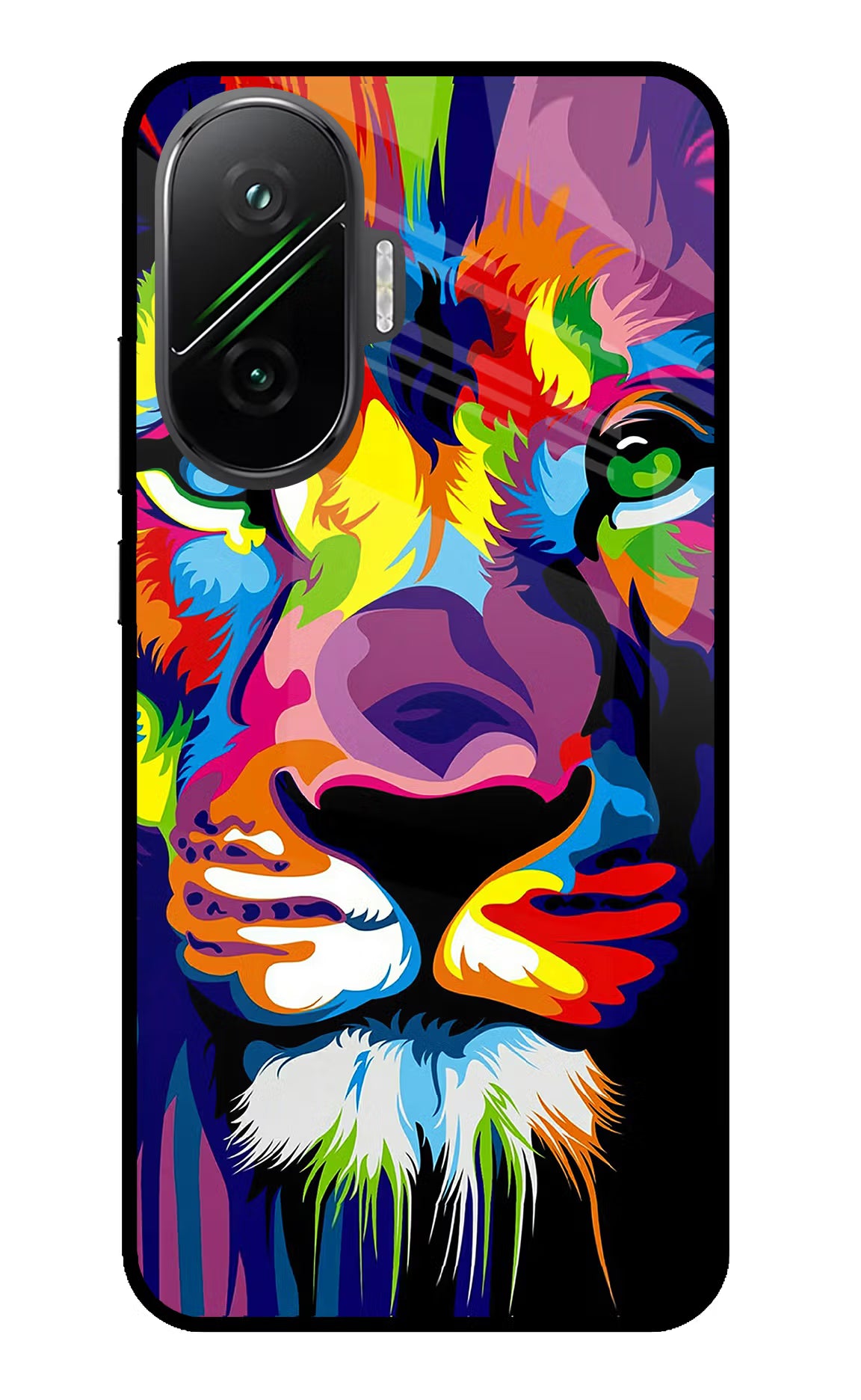 Lion Poco F7 5G Back Cover - Lion Poco F7 5G Glass Case Back Cover by Casekaro Lion Poco F7 5G Glass Case Back Cover by Casekaro