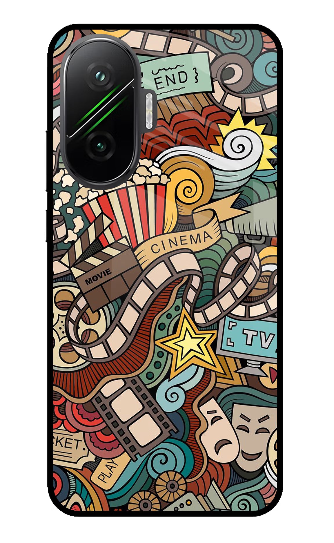 Cinema Abstract Poco F7 5G Back Cover - Cinema Abstract Poco F7 5G Glass Case Back Cover by Casekaro Cinema Abstract Poco F7 5G Glass Case Back Cover by Casekaro