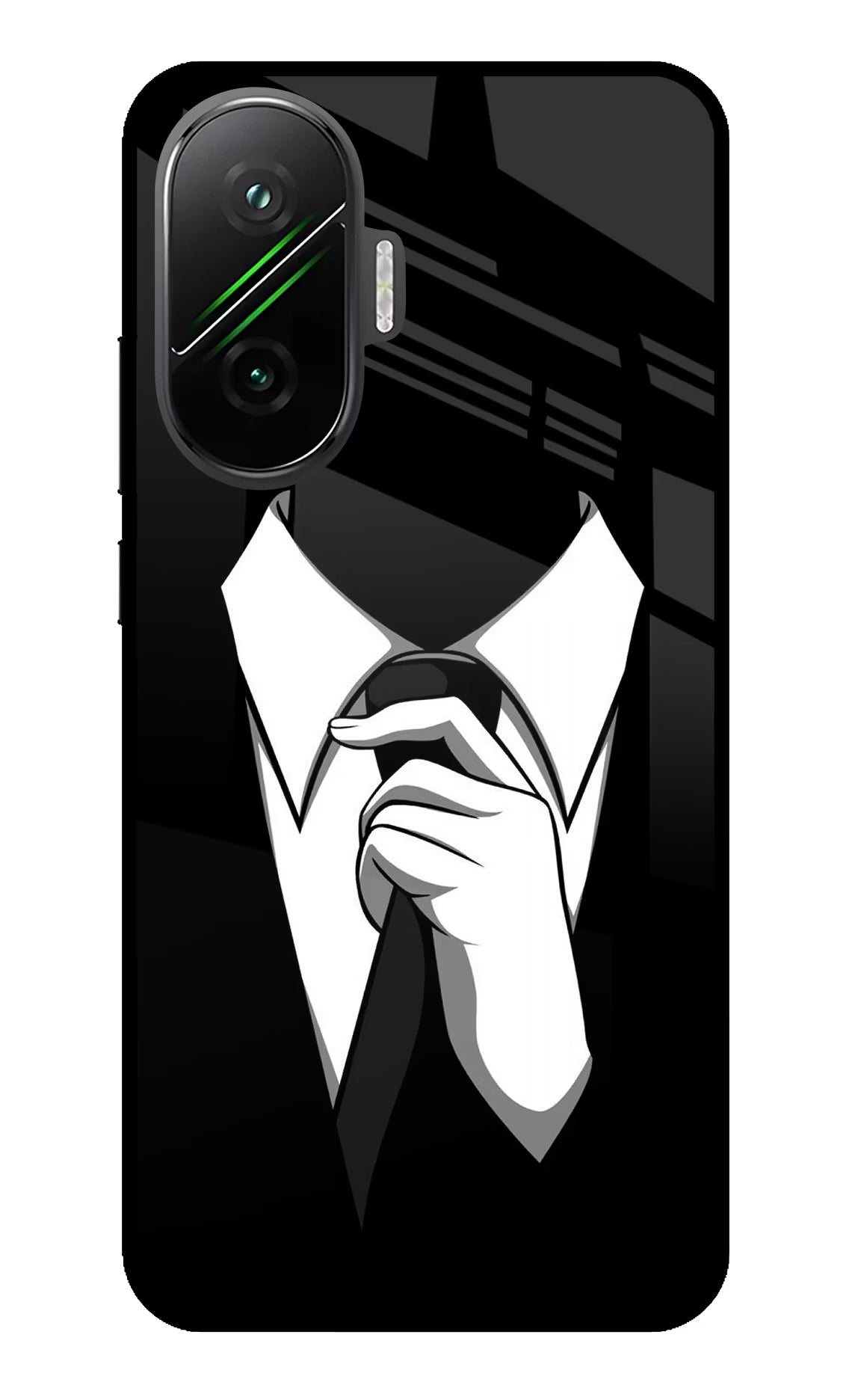 Black Tie Poco F7 5G Glass Case - Black Tie Poco F7 5G Glass Case Black Tie Poco F7 5G Glass Case