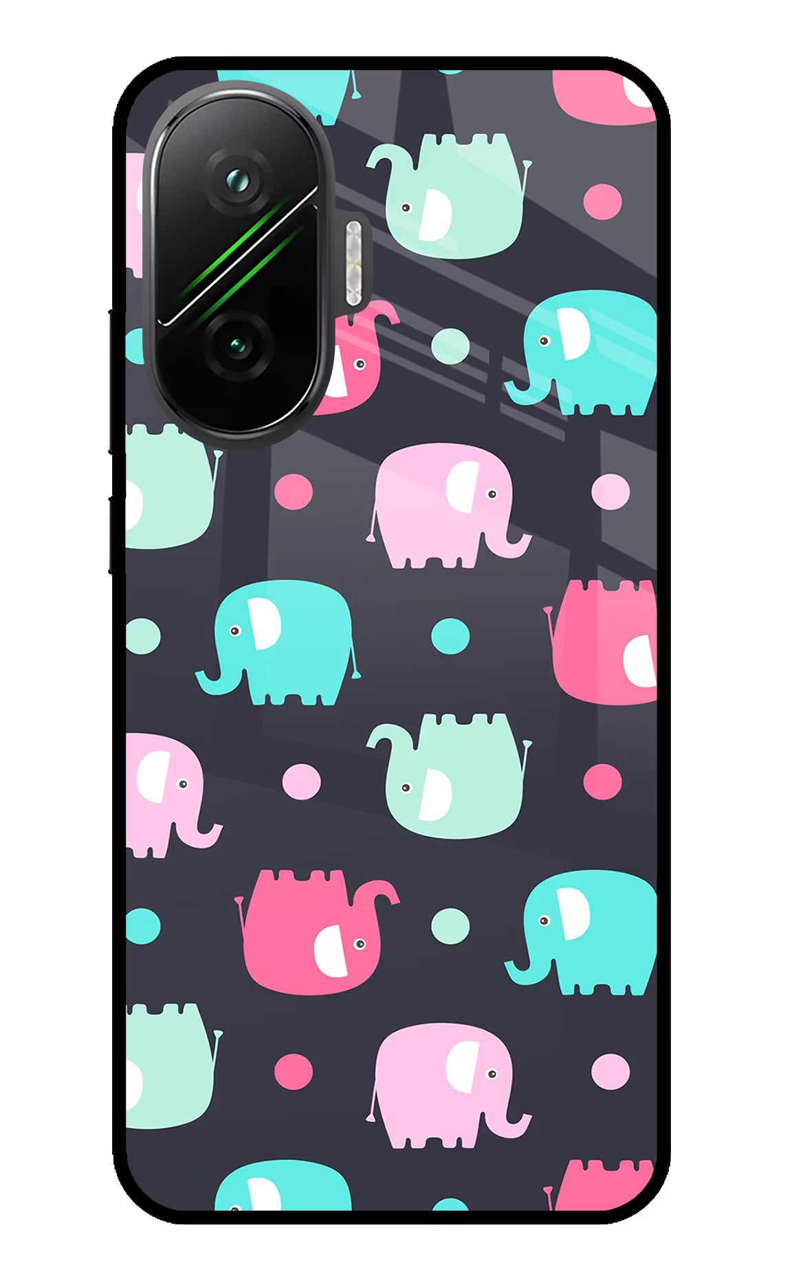 Elephants Poco F7 5G Back Cover - Elephants Poco F7 5G Glass Case Back Cover by Casekaro Elephants Poco F7 5G Glass Case Back Cover by Casekaro