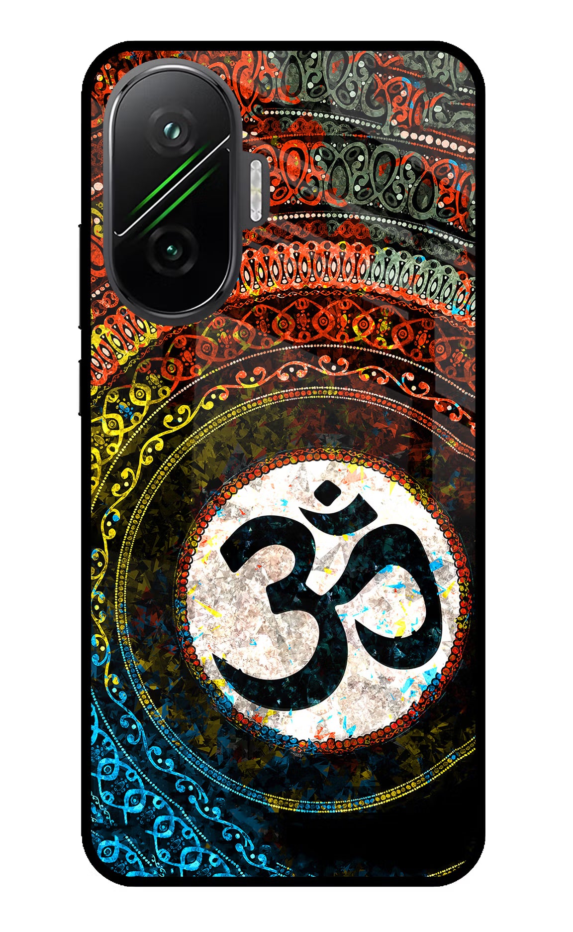 Om Cultural Poco F7 5G Back Cover - Om Cultural Poco F7 5G Glass Case Back Cover by Casekaro Om Cultural Poco F7 5G Glass Case Back Cover by Casekaro