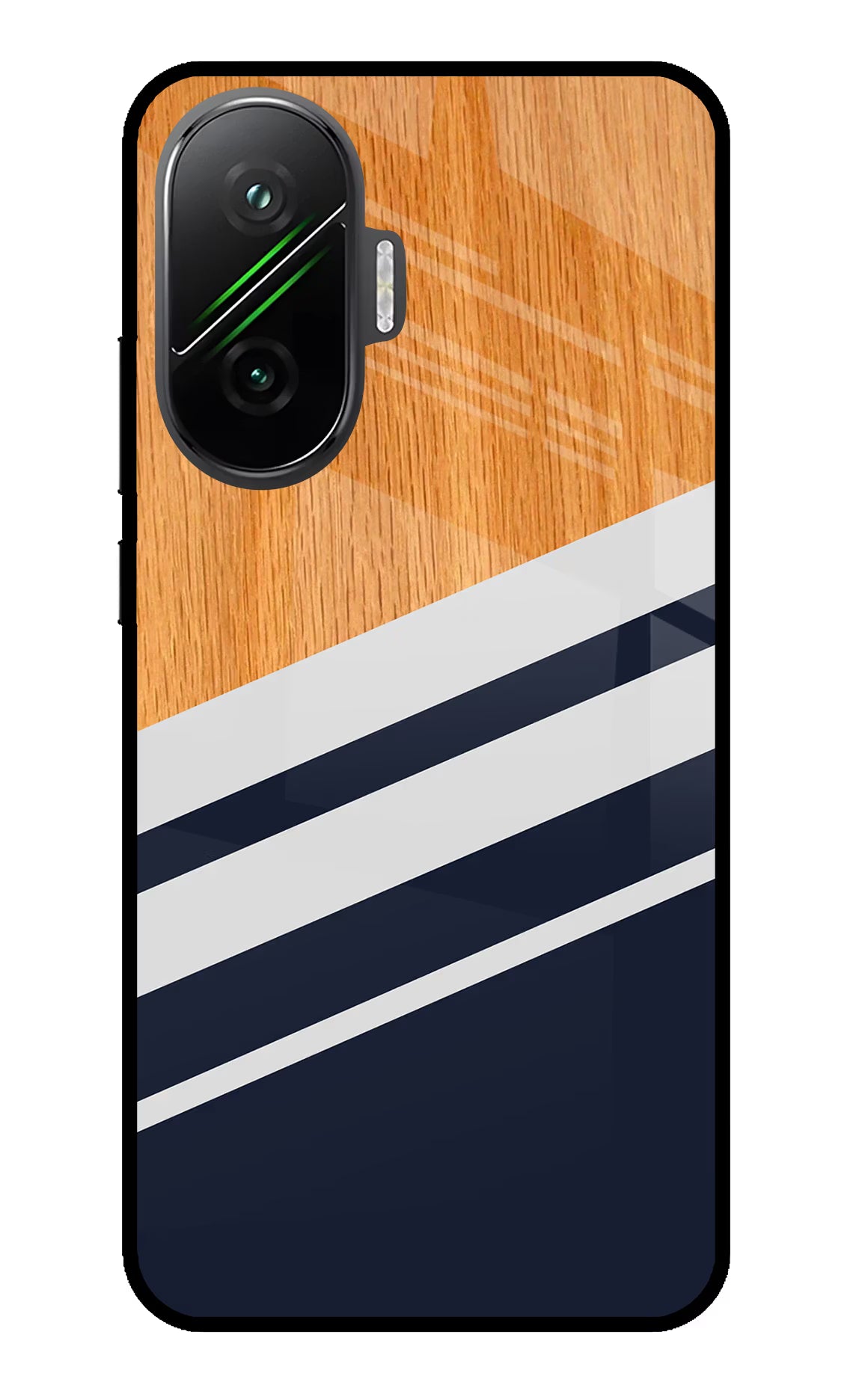Blue and white wooden Poco F7 5G Back Cover - Blue and white wooden Poco F7 5G Glass Case Back Cover by Casekaro Blue and white wooden Poco F7 5G Glass Case Back Cover by Casekaro