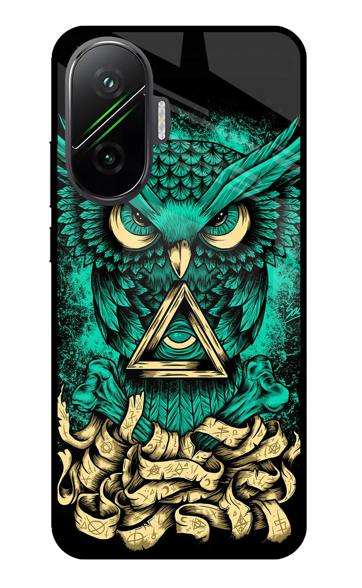 Green Owl Poco F7 5G Glass Case - Green Owl Poco F7 5G Glass Case Green Owl Poco F7 5G Glass Case