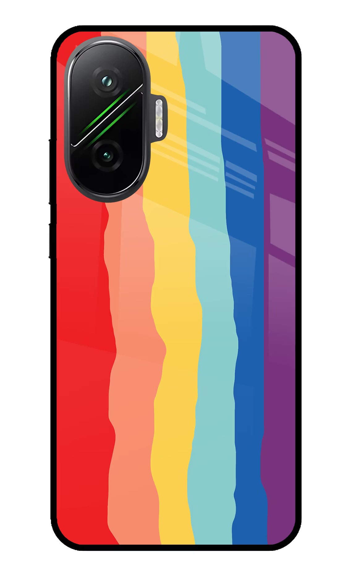 Rainbow Poco F7 5G Back Cover - Rainbow Poco F7 5G Glass Case Back Cover by Casekaro Rainbow Poco F7 5G Glass Case Back Cover by Casekaro