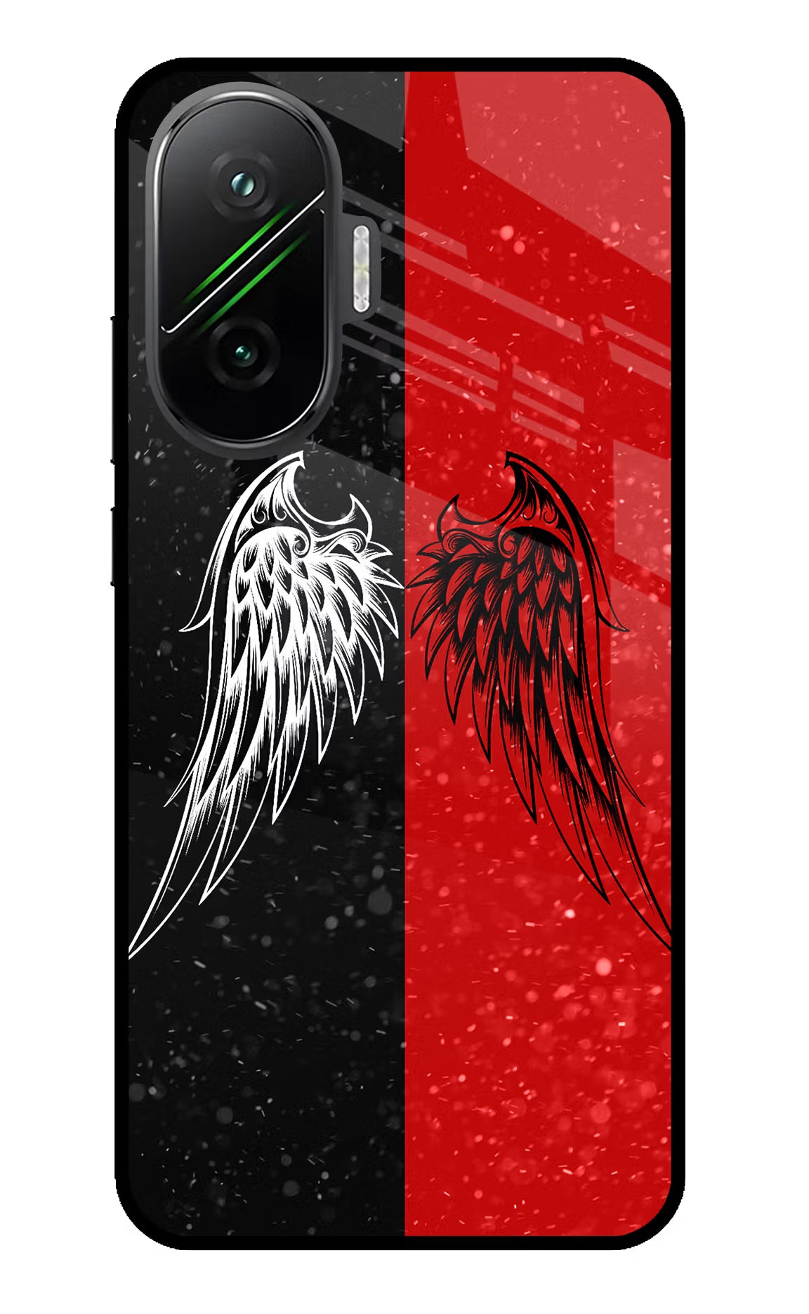 Wings Poco F7 5G Back Cover - Wings Poco F7 5G Glass Case Back Cover by Casekaro Wings Poco F7 5G Glass Case Back Cover by Casekaro