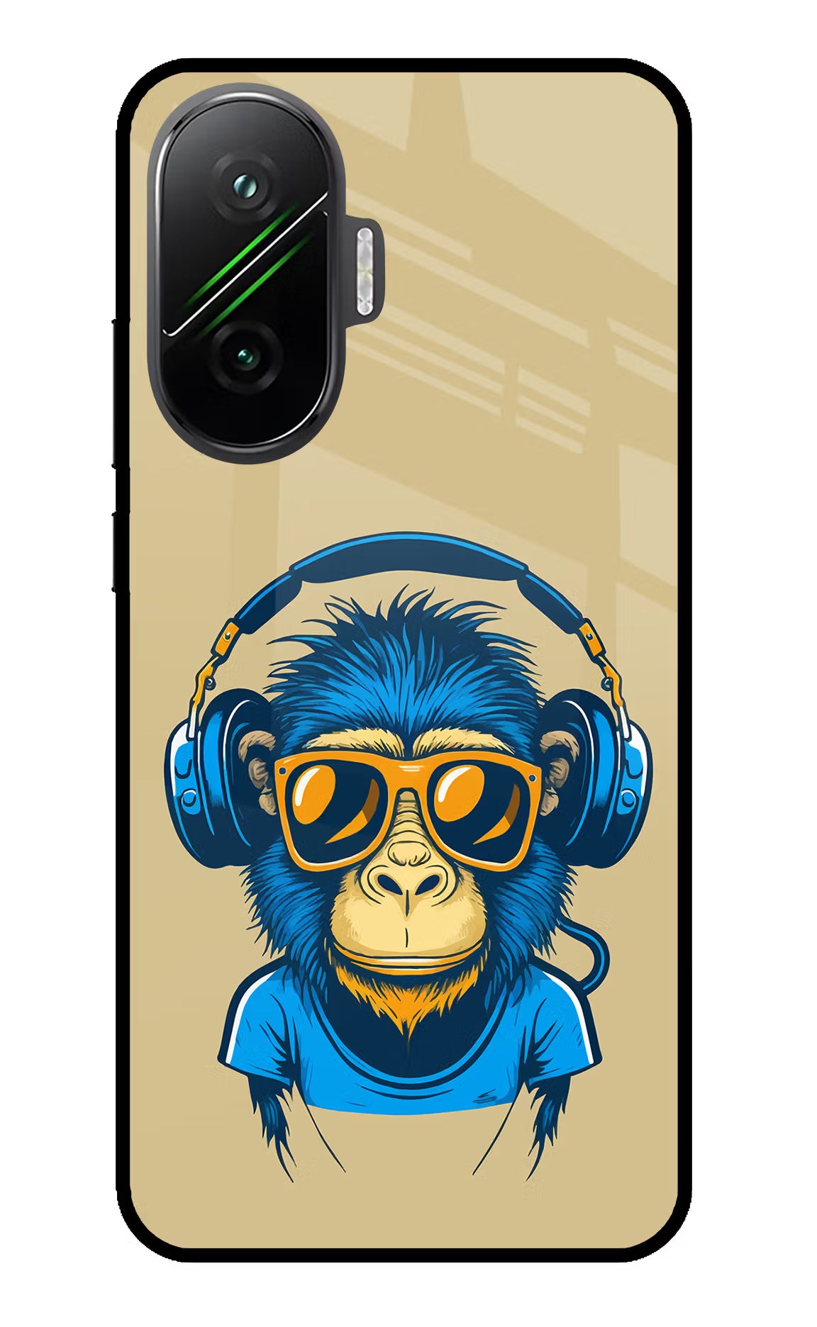 Monkey Headphone Poco F7 5G Glass Case - Monkey Headphone Poco F7 5G Glass Case Monkey Headphone Poco F7 5G Glass Case