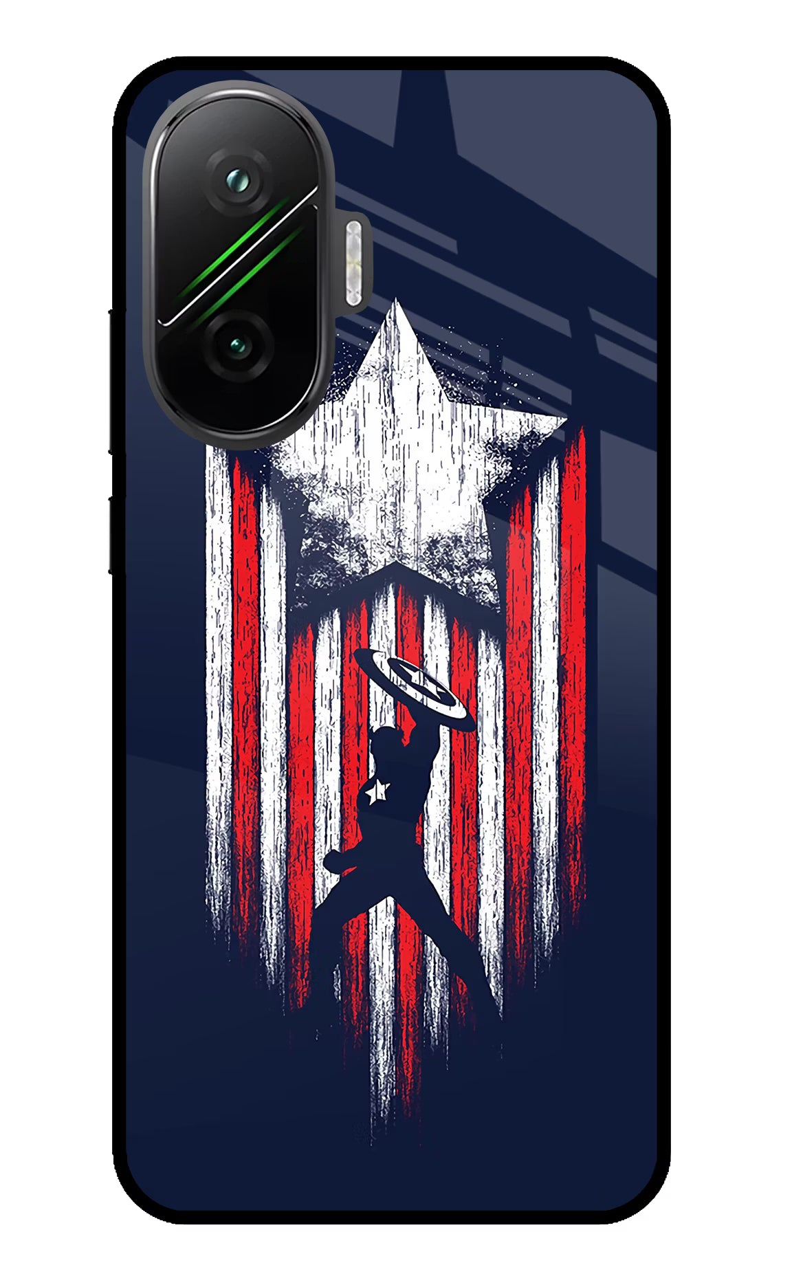 Captain America Marvel Art Poco F7 5G Glass Case - Captain America Marvel Art Poco F7 5G Glass Case Captain America Marvel Art Poco F7 5G Glass Case