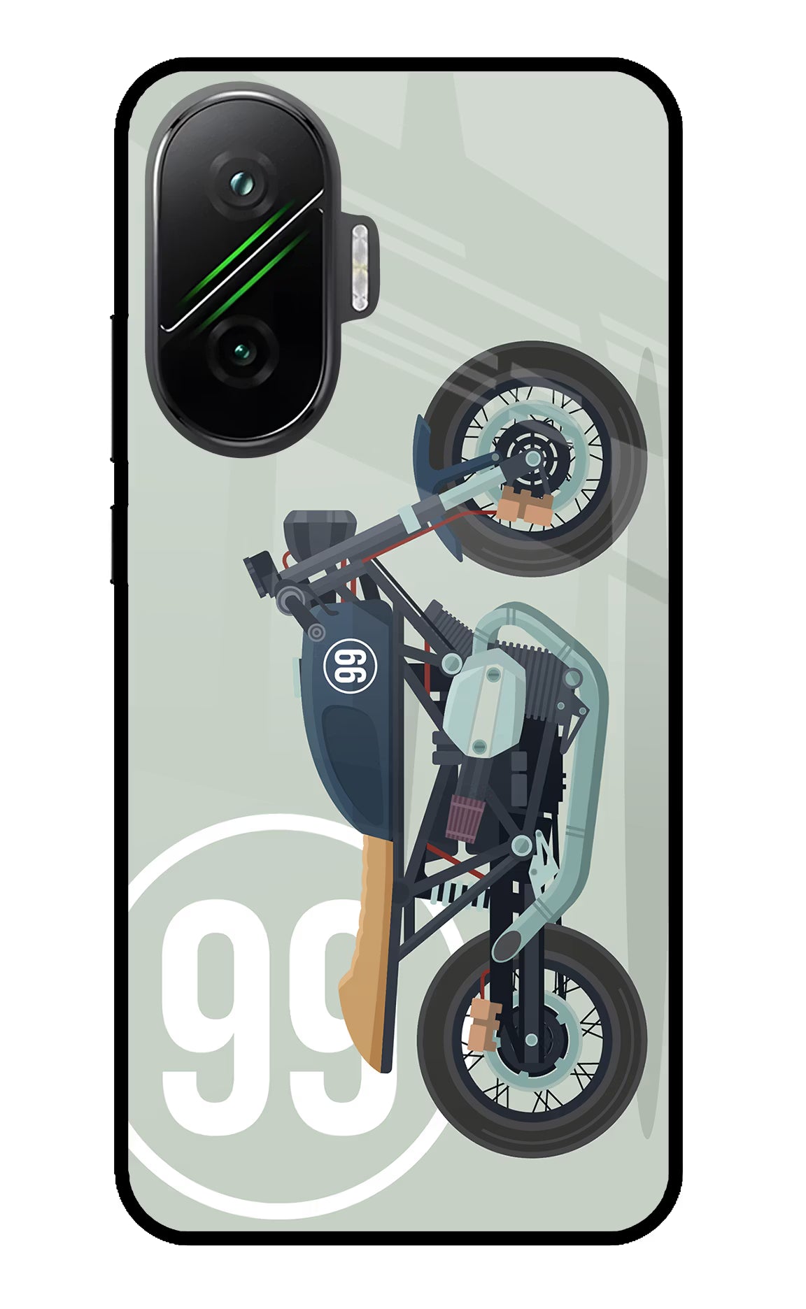 Classic Cafe Racer 99 Poco F7 5G Back Cover - Classic Cafe Racer 99 Poco F7 5G Glass Case Back Cover by Casekaro Classic Cafe Racer 99 Poco F7 5G Glass Case Back Cover by Casekaro