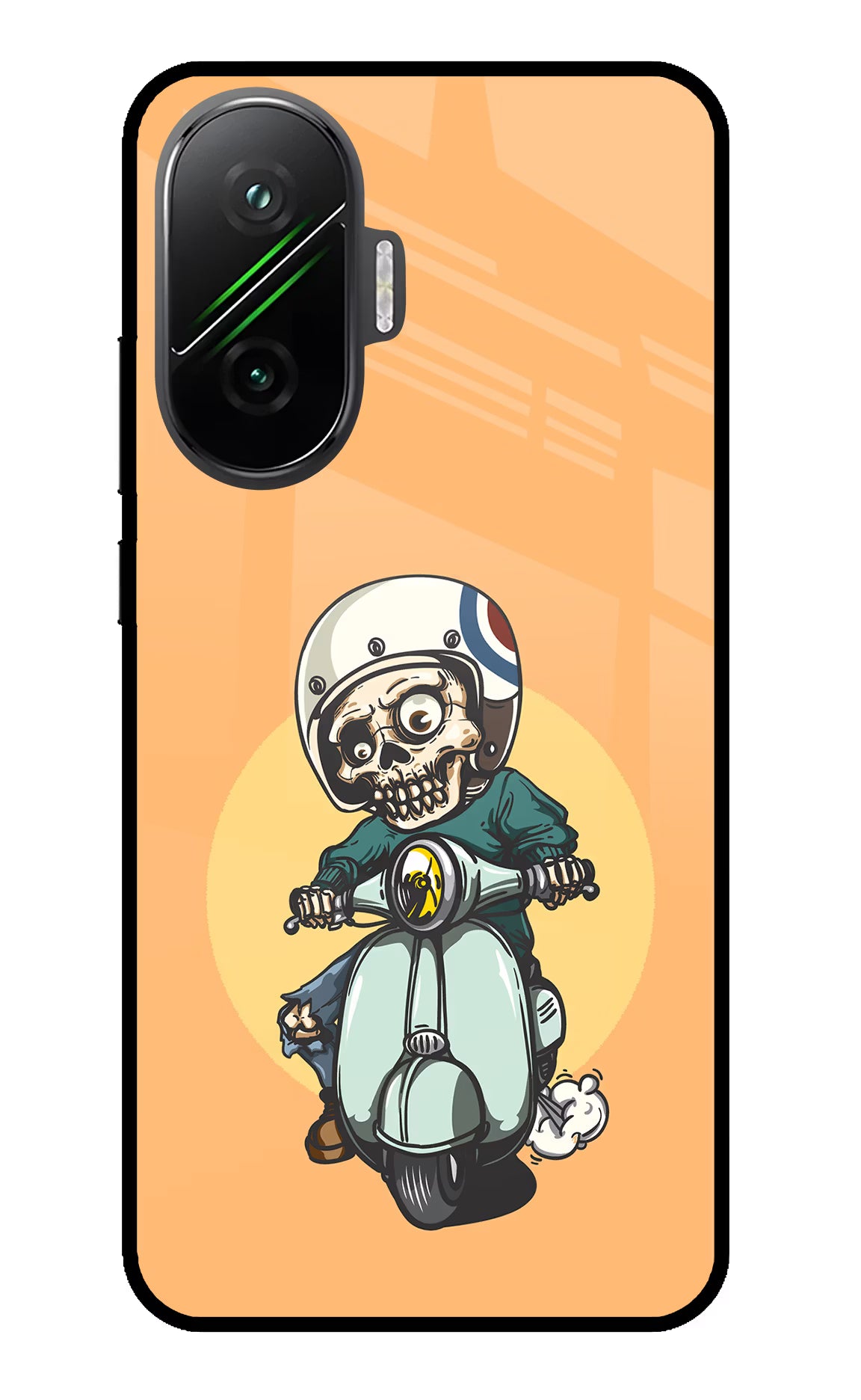 Undead Biker Poco F7 5G Back Cover - Undead Biker Poco F7 5G Glass Case Back Cover by Casekaro Undead Biker Poco F7 5G Glass Case Back Cover by Casekaro