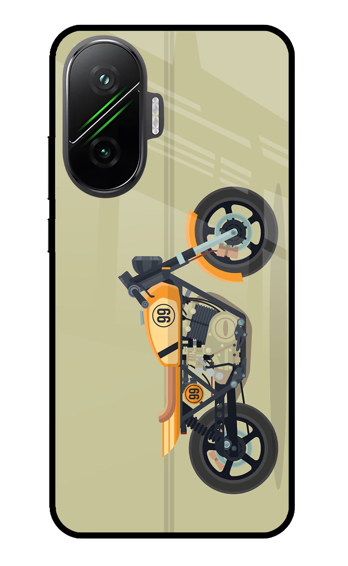 Vertical Speedster Poco F7 5G Back Cover - Vertical Speedster Poco F7 5G Glass Case Back Cover by Casekaro Vertical Speedster Poco F7 5G Glass Case Back Cover by Casekaro