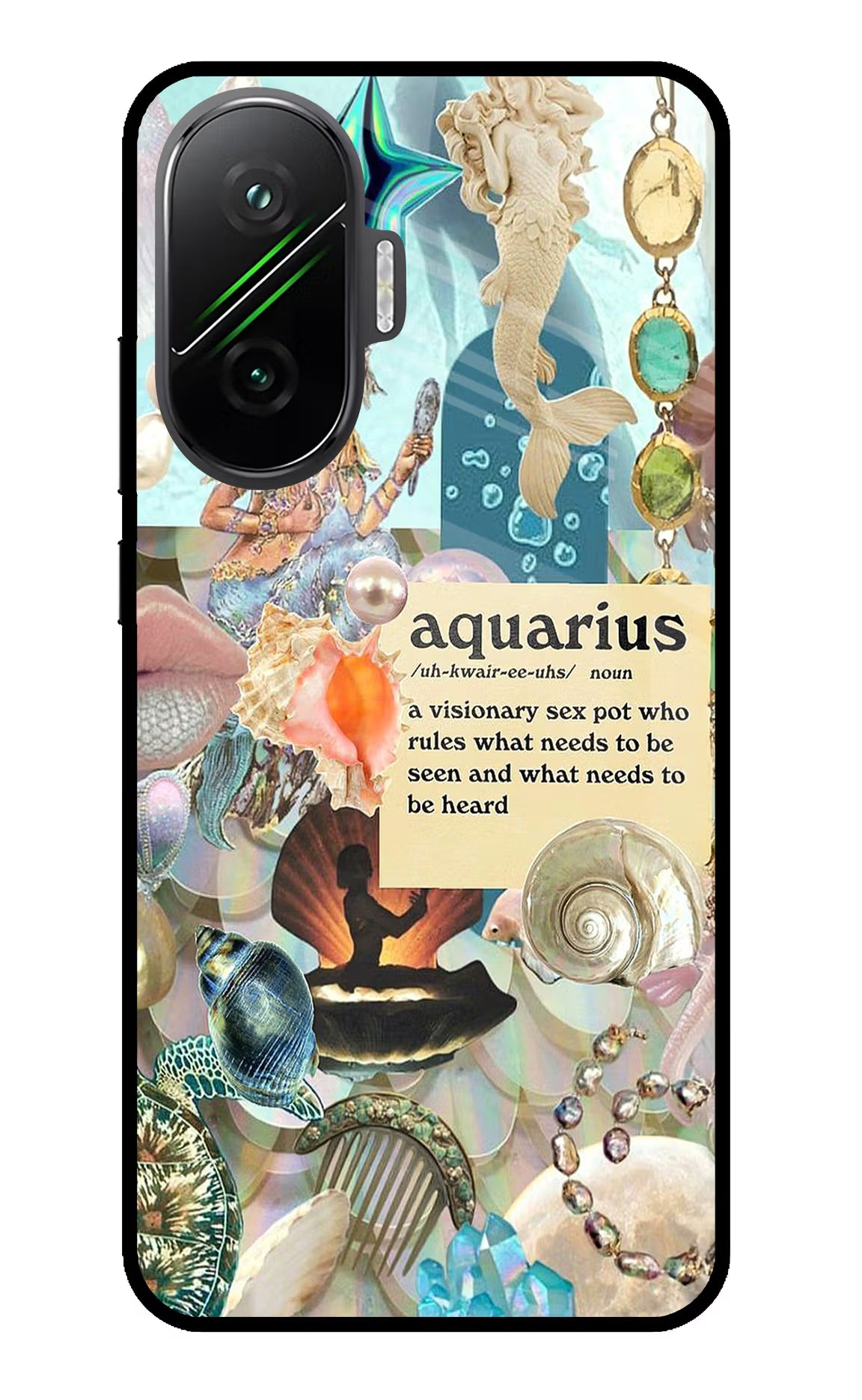 Aquarius Zodiac Poco F7 5G Back Cover - Aquarius Zodiac Poco F7 5G Glass Case Back Cover by Casekaro Aquarius Zodiac Poco F7 5G Glass Case Back Cover by Casekaro
