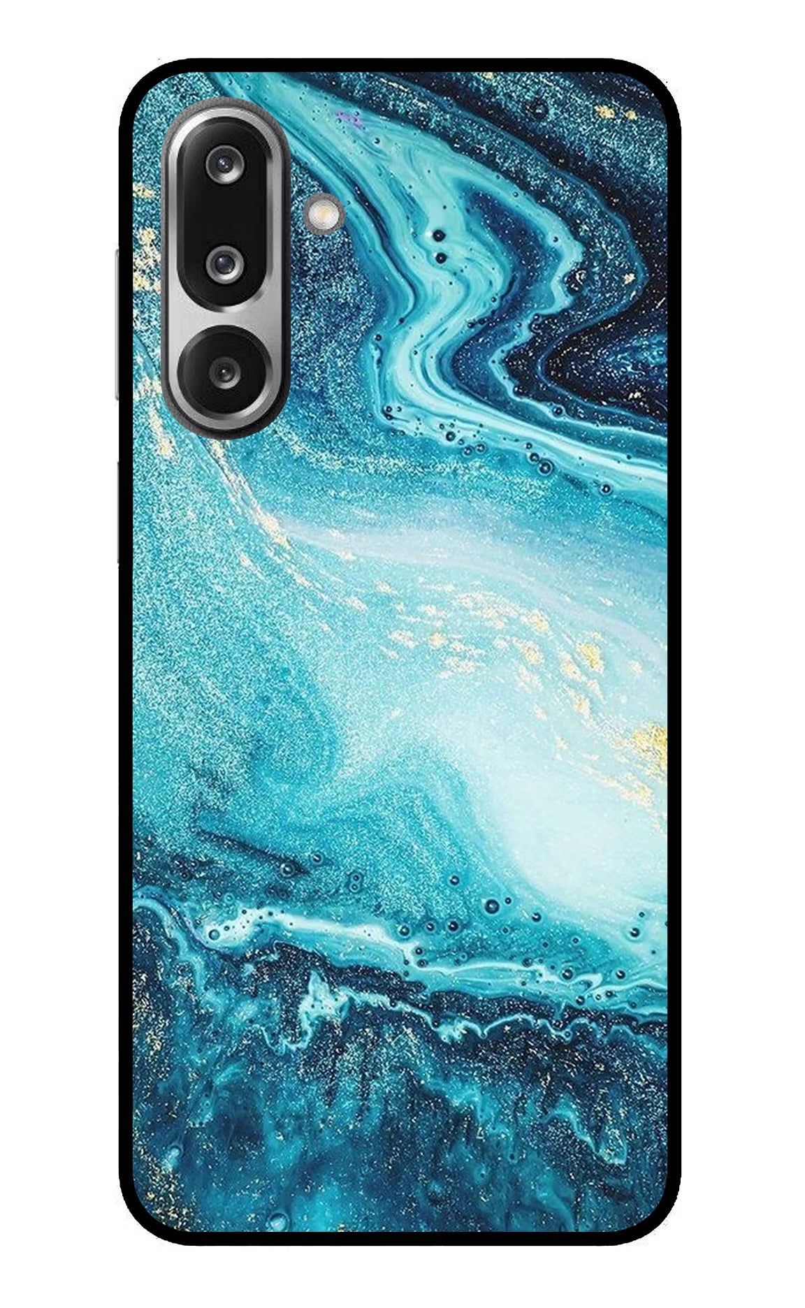 Blue Glitter Marble Samsung F36 5G Glass Case - Blue Glitter Marble Samsung F36 5G Glass Case Blue Glitter Marble Samsung F36 5G Glass Case