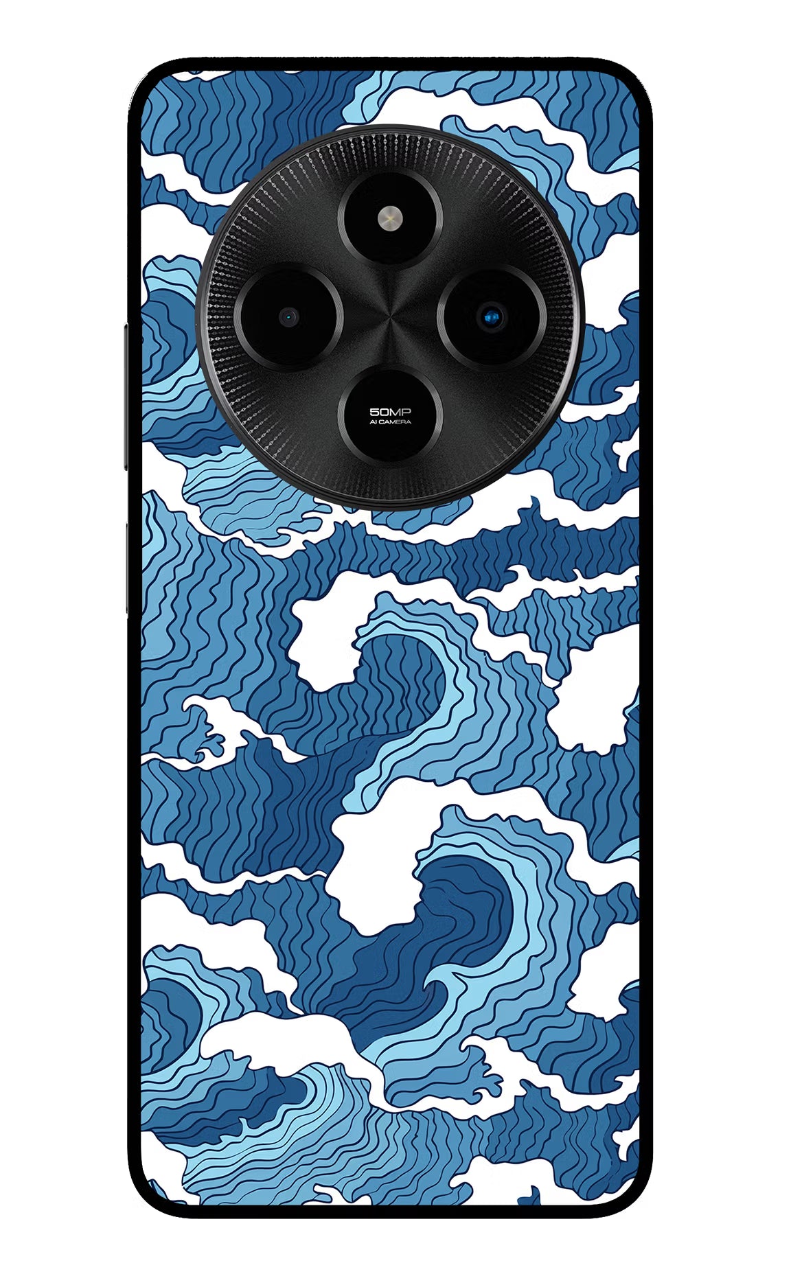 Blue Waves Poco M7 5G Glass Case - Blue Waves Poco M7 5G Glass Case Blue Waves Poco M7 5G Glass Case