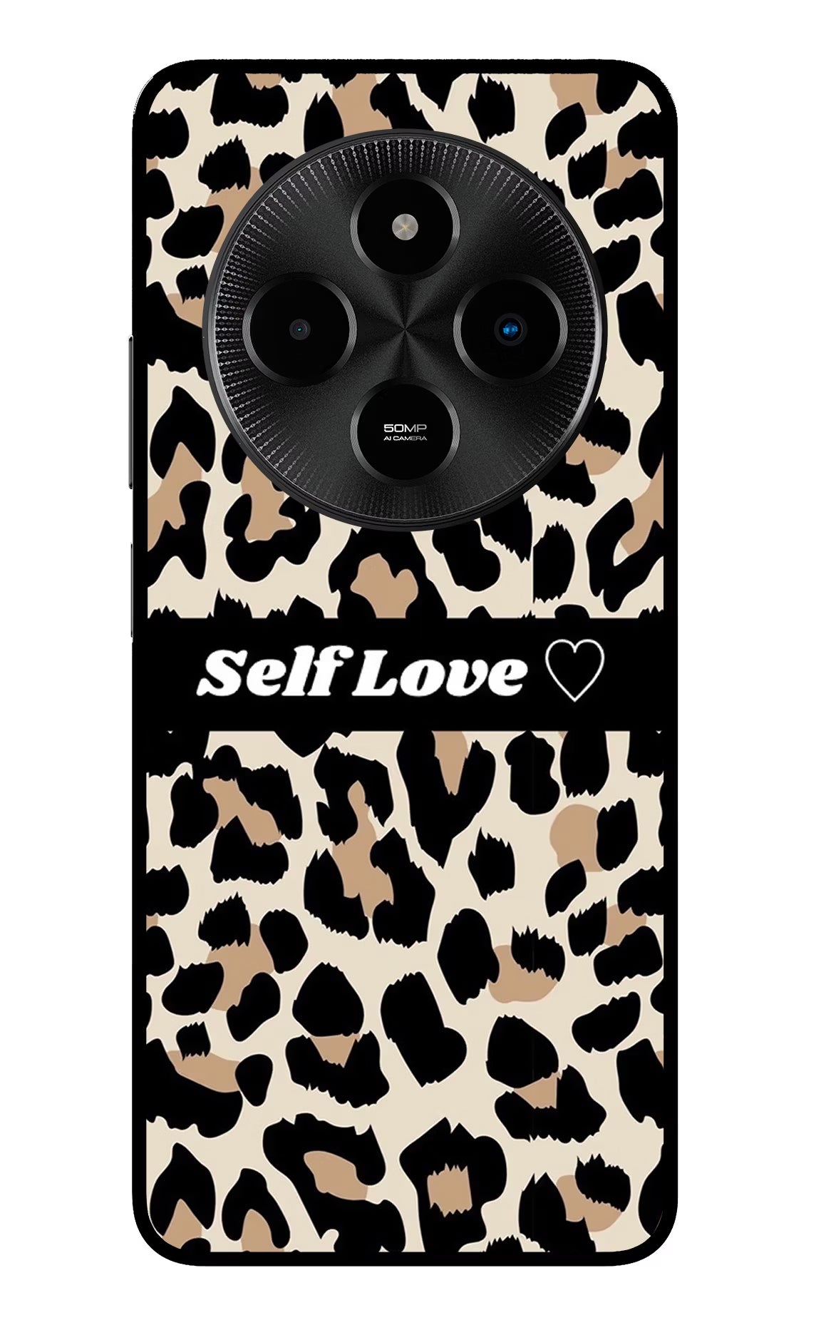 Leopard Print Self Love Poco M7 5G Glass Case - Leopard Print Self Love Poco M7 5G Glass Case Leopard Print Self Love Poco M7 5G Glass Case