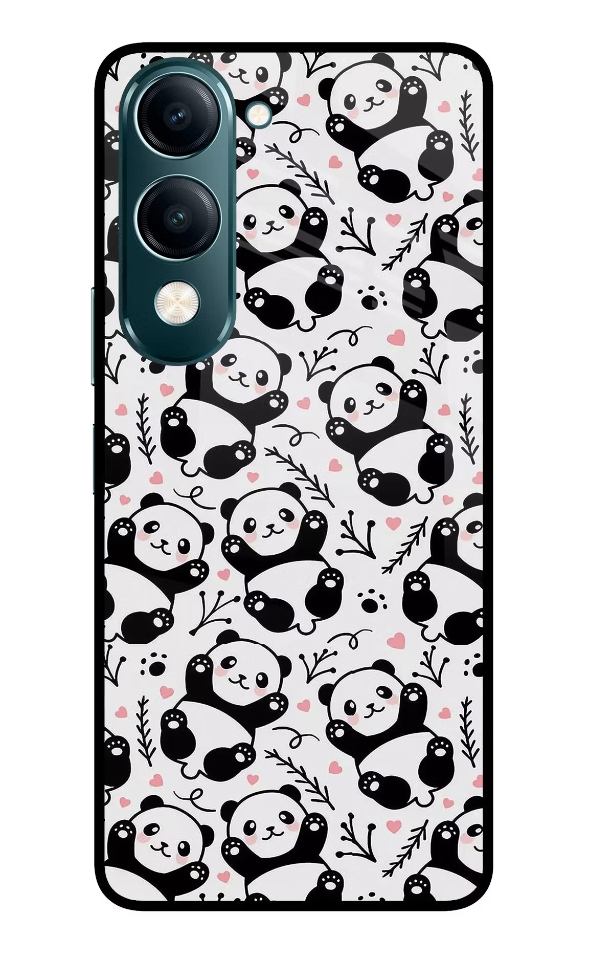 Cute Panda Vivo Y19s 5G Back Cover - Cute Panda Vivo Y19s 5G Glass Case Back Cover by Casekaro Cute Panda Vivo Y19s 5G Glass Case Back Cover by Casekaro