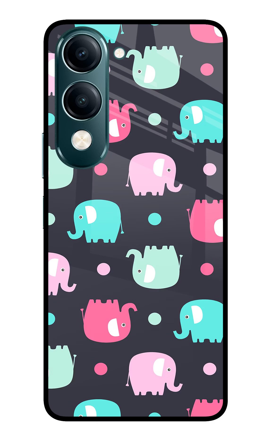 Elephants Vivo Y19s 5G Back Cover - Elephants Vivo Y19s 5G Glass Case Back Cover by Casekaro Elephants Vivo Y19s 5G Glass Case Back Cover by Casekaro