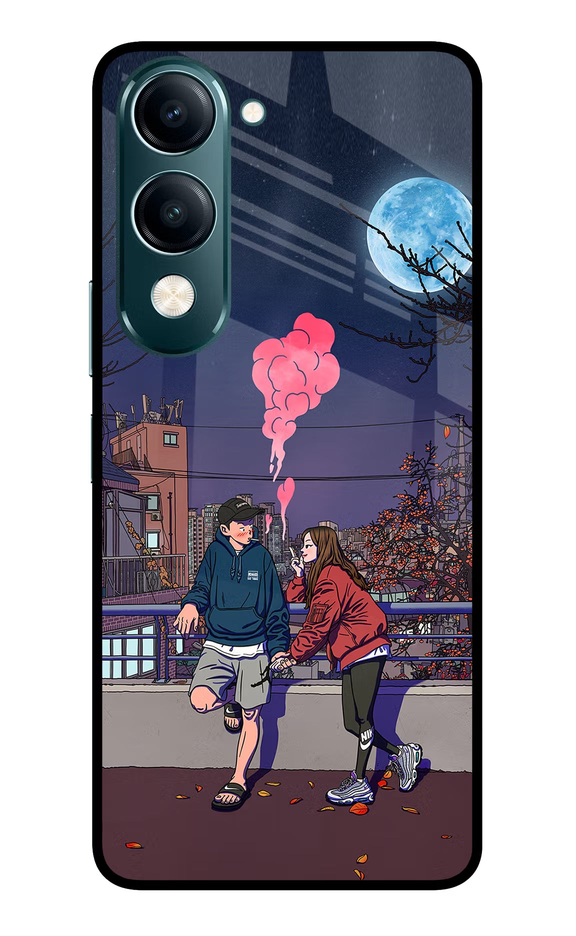 Chilling Couple Vivo Y19s 5G Back Cover - Chilling Couple Vivo Y19s 5G Glass Case Back Cover by Casekaro Chilling Couple Vivo Y19s 5G Glass Case Back Cover by Casekaro