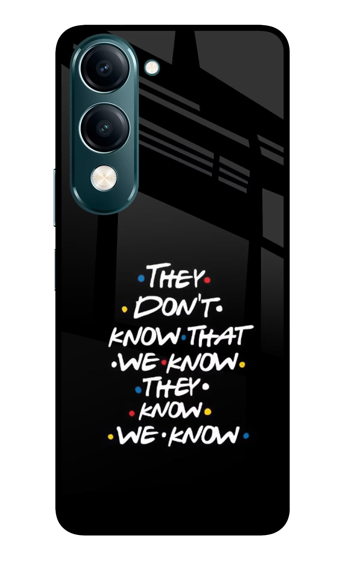 FRIENDS Dialogue Vivo Y19s 5G Back Cover - FRIENDS Dialogue Vivo Y19s 5G Glass Case Back Cover by Casekaro FRIENDS Dialogue Vivo Y19s 5G Glass Case Back Cover by Casekaro