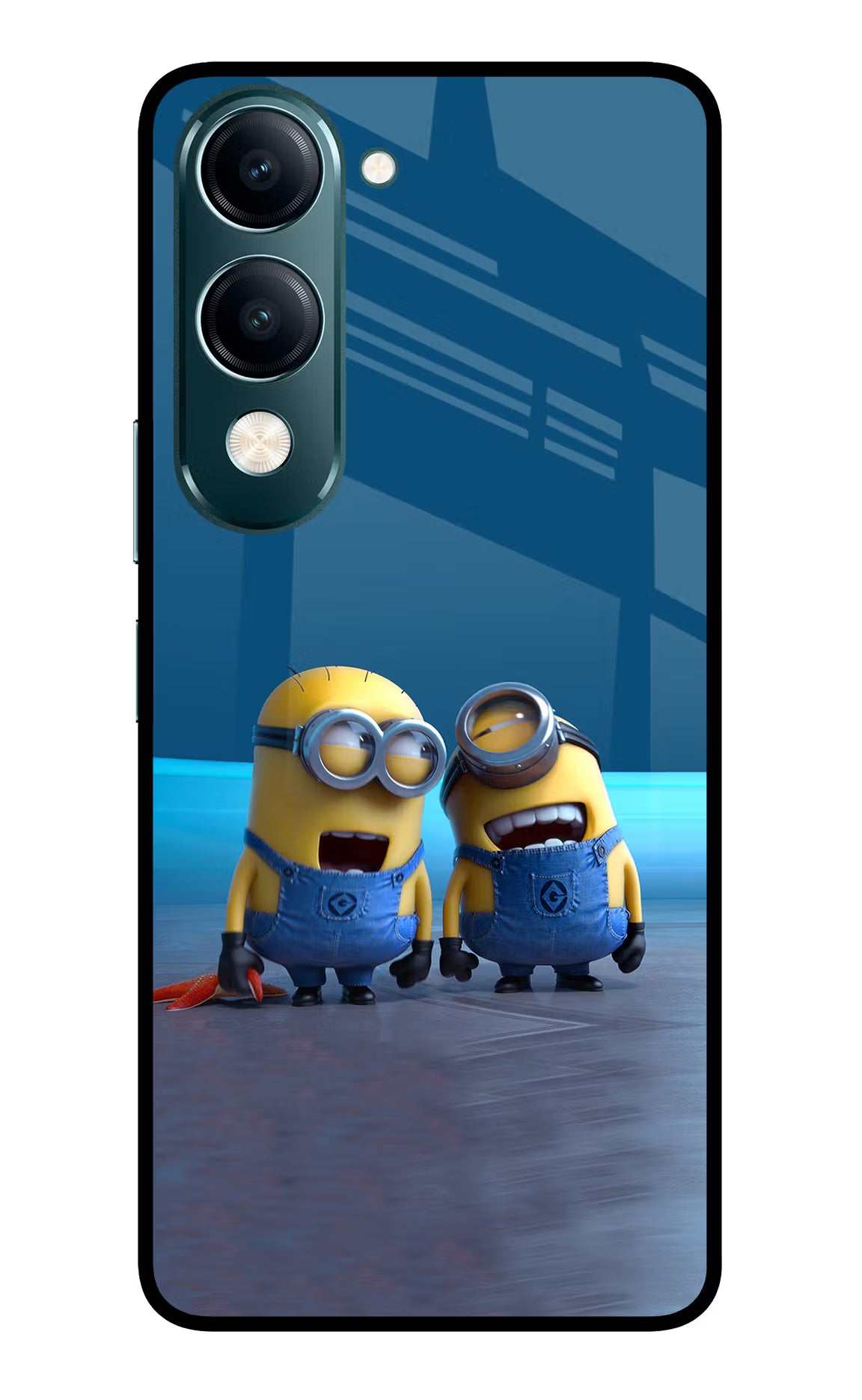 Minion Laughing Vivo Y19s 5G Back Cover - Minion Laughing Vivo Y19s 5G Glass Case Back Cover by Casekaro Minion Laughing Vivo Y19s 5G Glass Case Back Cover by Casekaro
