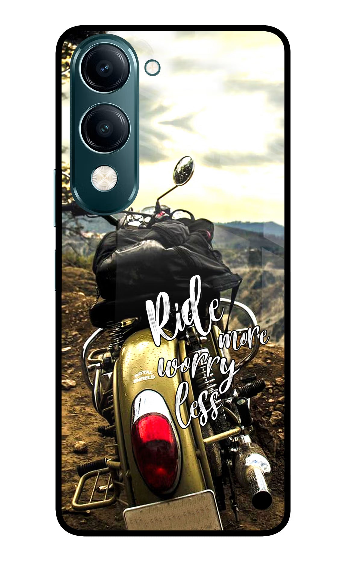 Ride More Worry Less Vivo Y19s 5G Glass Case - Ride More Worry Less Vivo Y19s 5G Glass Case Ride More Worry Less Vivo Y19s 5G Glass Case