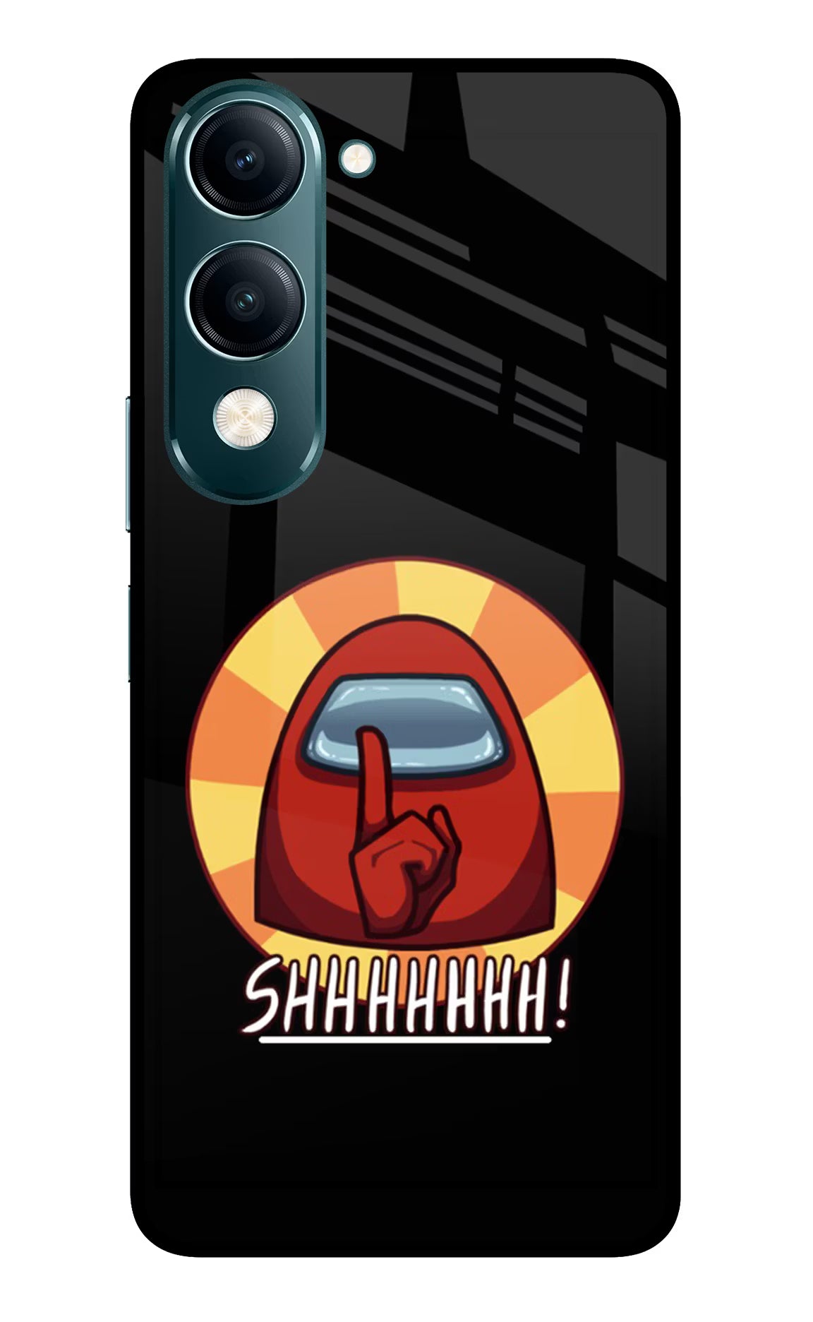 Among Us Shhh! Vivo Y19s 5G Back Cover - Among Us Shhh! Vivo Y19s 5G Glass Case Back Cover by Casekaro Among Us Shhh! Vivo Y19s 5G Glass Case Back Cover by Casekaro