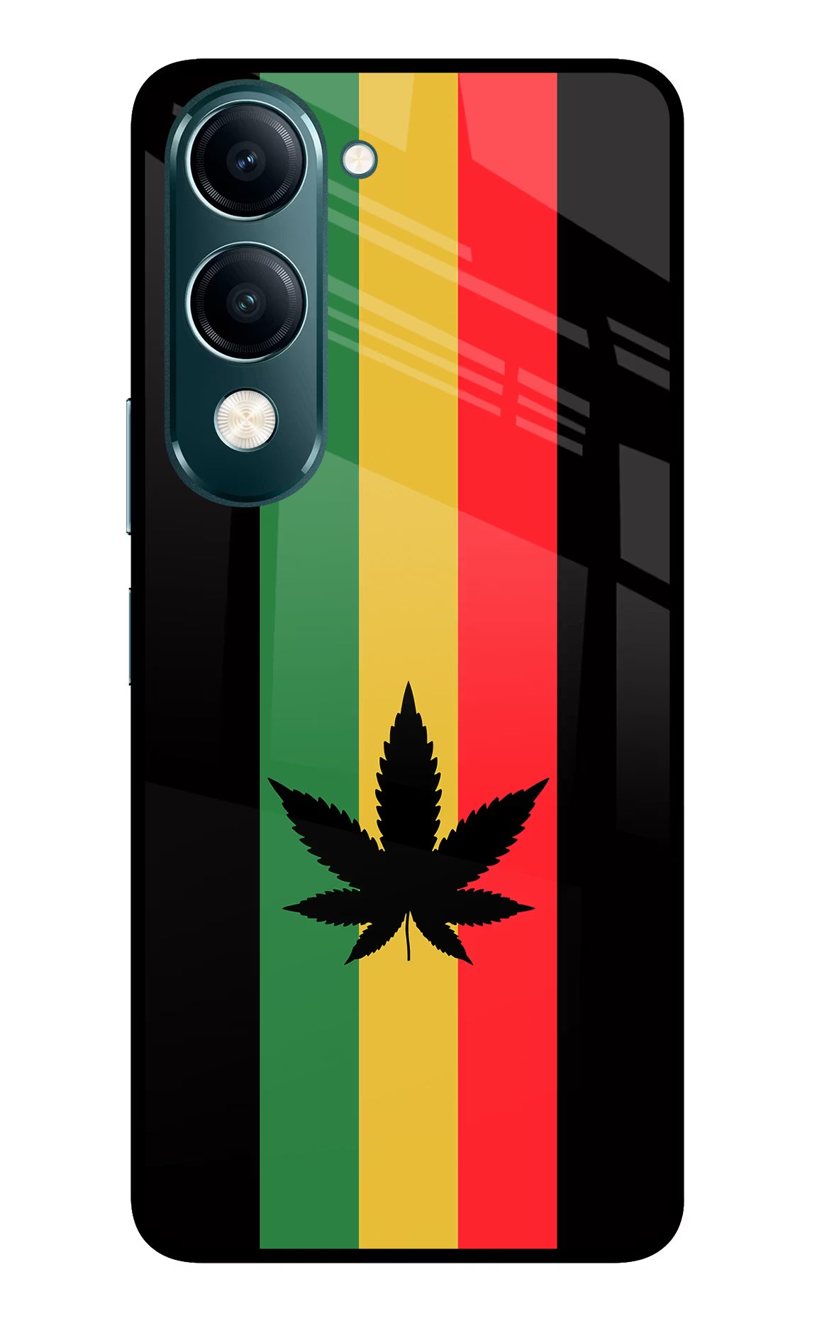 Weed Flag Vivo Y19s 5G Back Cover - Weed Flag Vivo Y19s 5G Glass Case Back Cover by Casekaro Weed Flag Vivo Y19s 5G Glass Case Back Cover by Casekaro