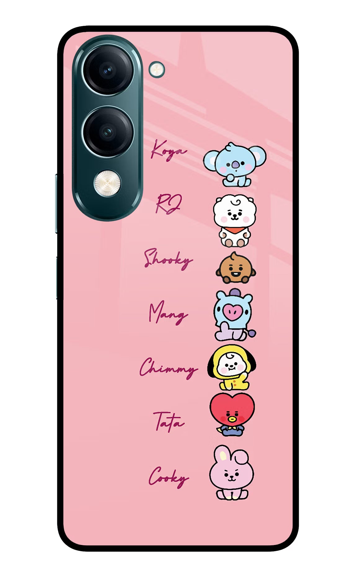 BTS names Vivo Y19s 5G Back Cover - BTS names Vivo Y19s 5G Glass Case Back Cover by Casekaro BTS names Vivo Y19s 5G Glass Case Back Cover by Casekaro