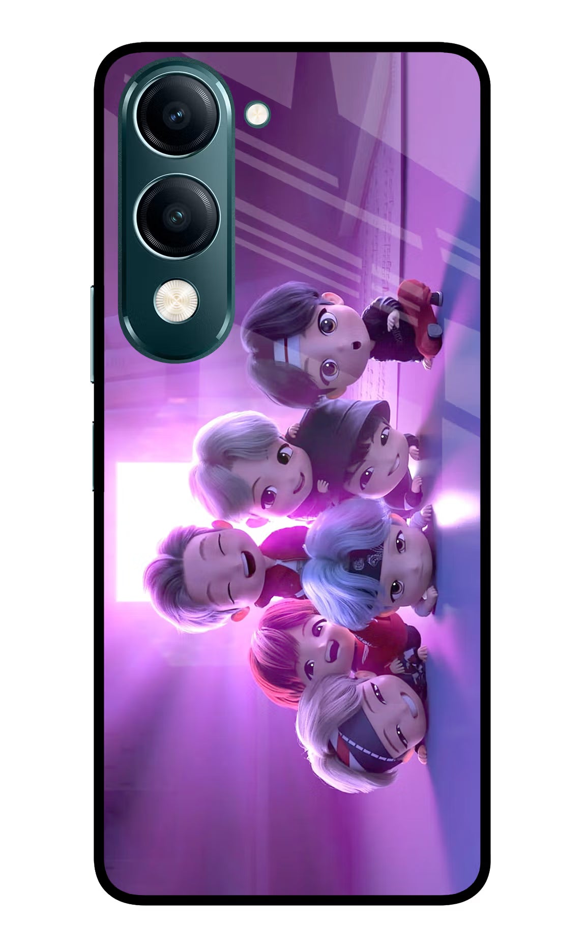 BTS Chibi Vivo Y19s 5G Glass Case - BTS Chibi Vivo Y19s 5G Glass Case BTS Chibi Vivo Y19s 5G Glass Case