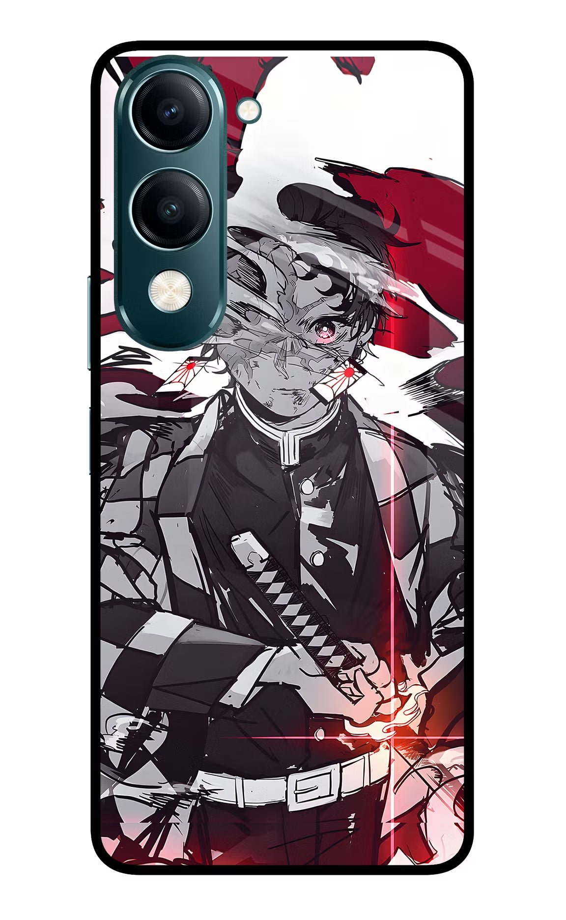 Demon Slayer Vivo Y19s 5G Glass Case - Demon Slayer Vivo Y19s 5G Glass Case Demon Slayer Vivo Y19s 5G Glass Case