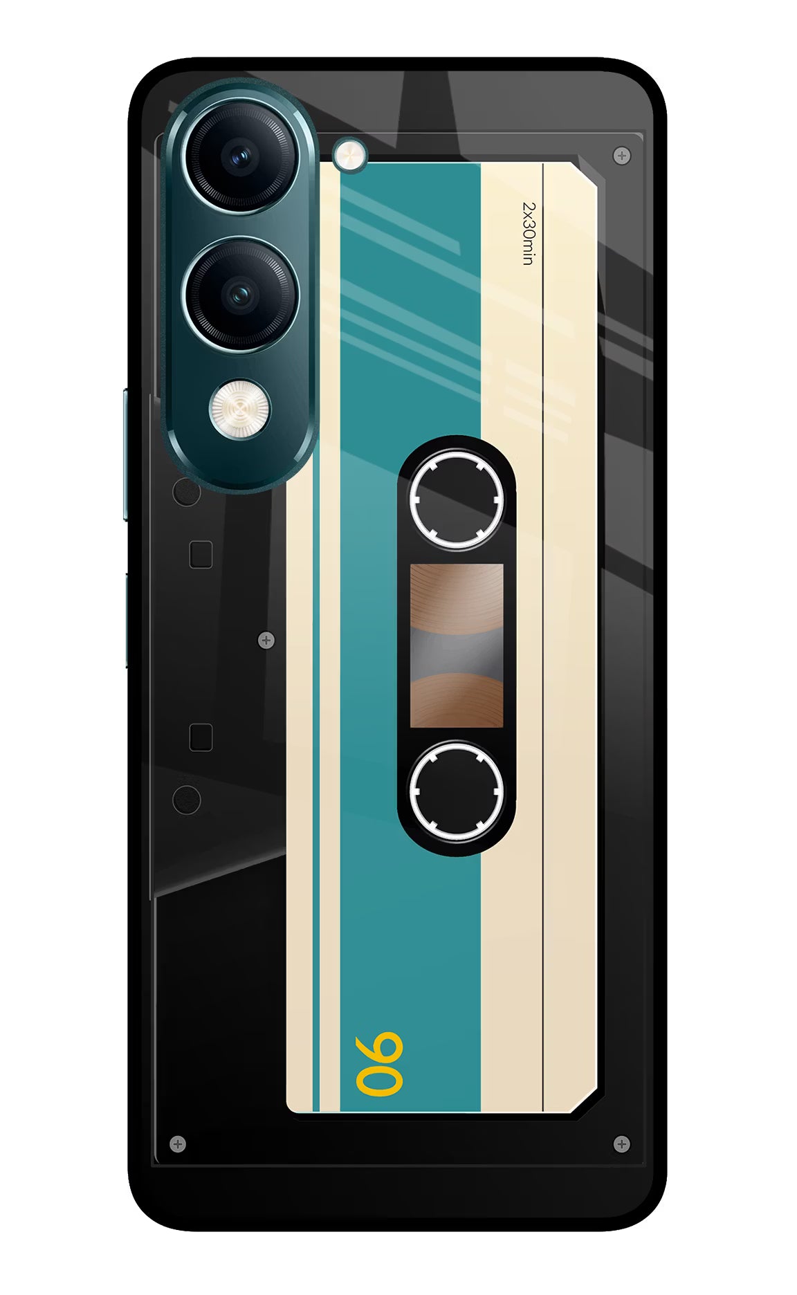 Cassette Vivo Y19s 5G Back Cover - Cassette Vivo Y19s 5G Glass Case Back Cover by Casekaro Cassette Vivo Y19s 5G Glass Case Back Cover by Casekaro